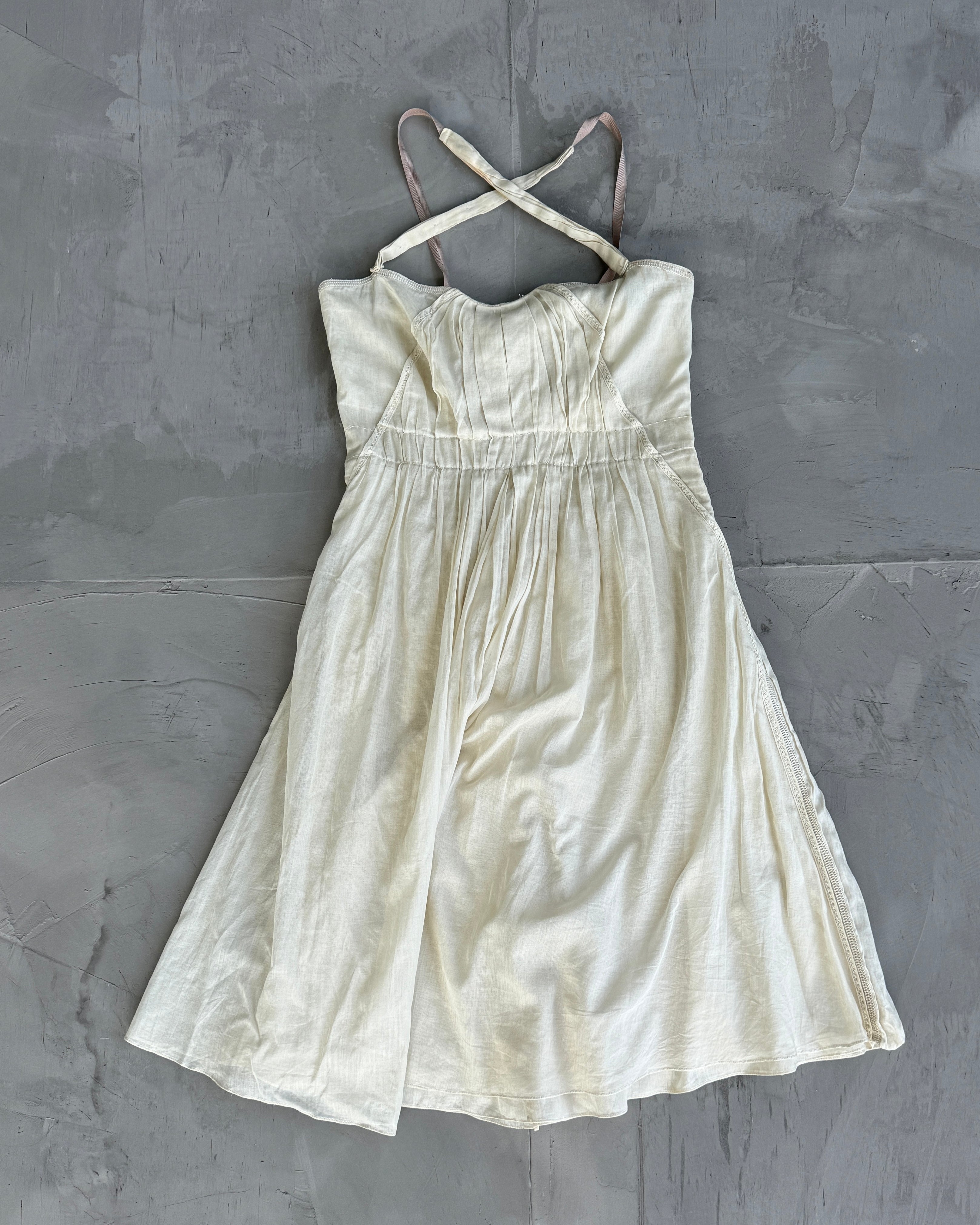 PRADA SS06 CREAM LINEN DRESS - S/M