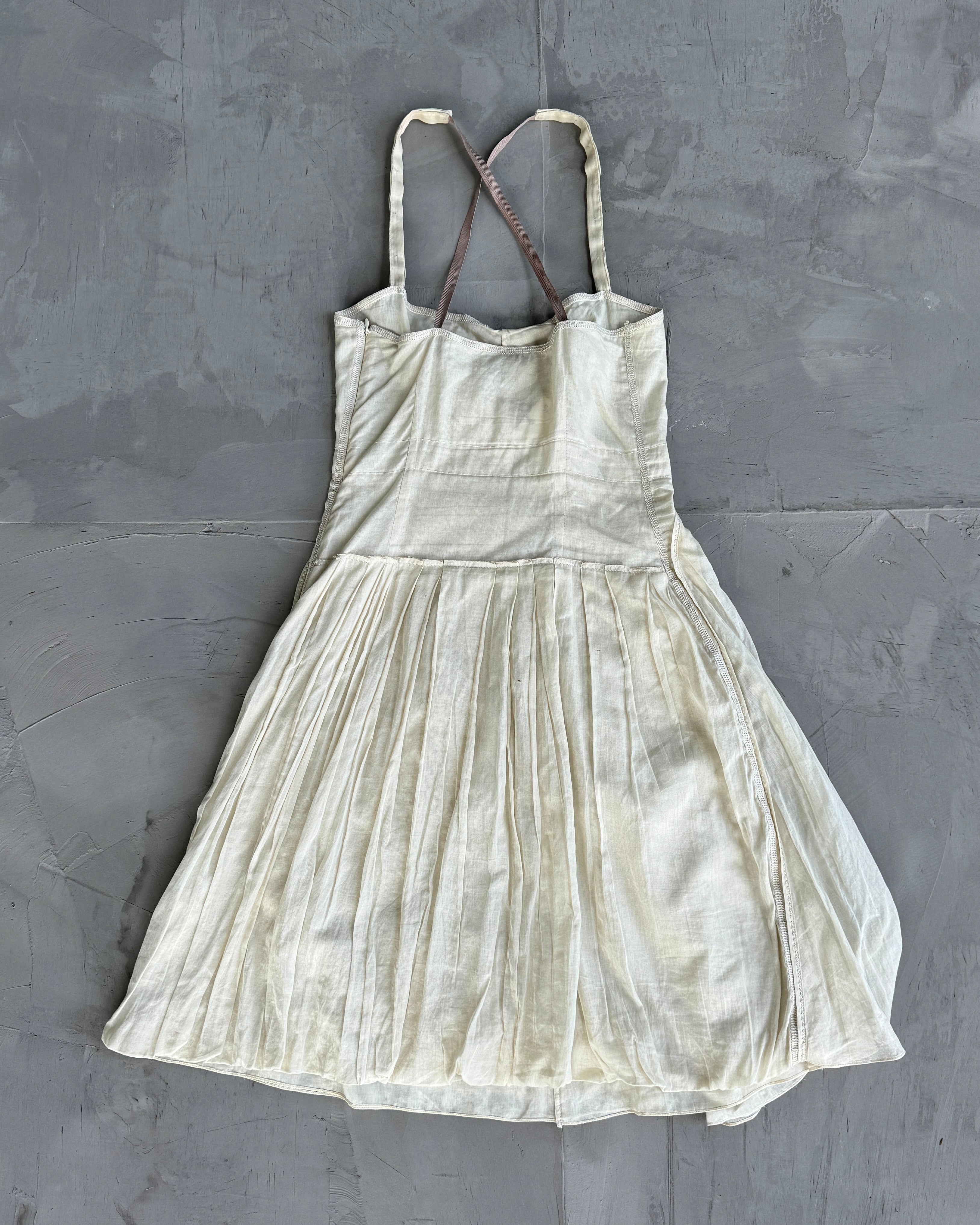 PRADA SS06 CREAM LINEN DRESS - S/M