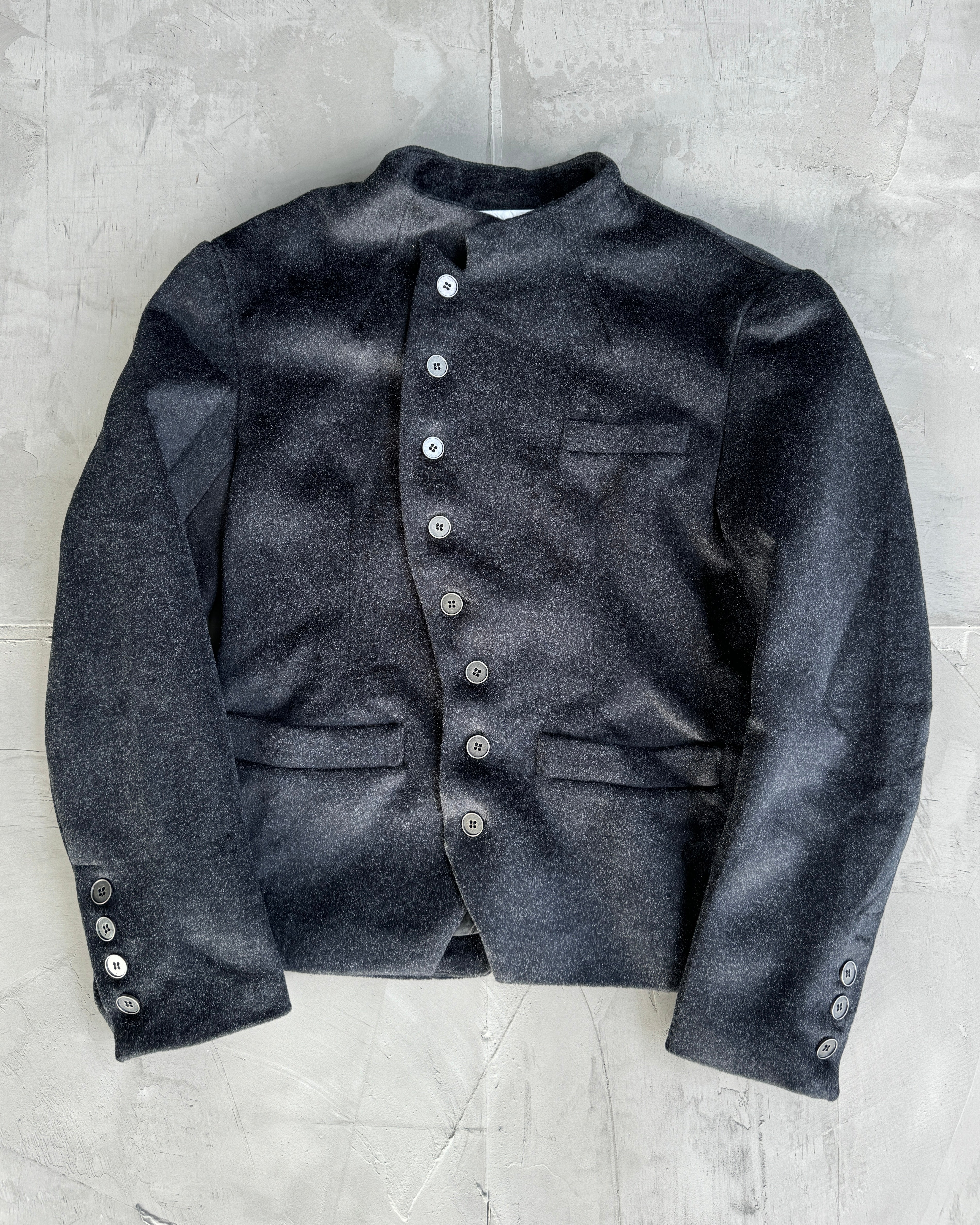 Asymmetric Button-Up Structured Jacket - S/M