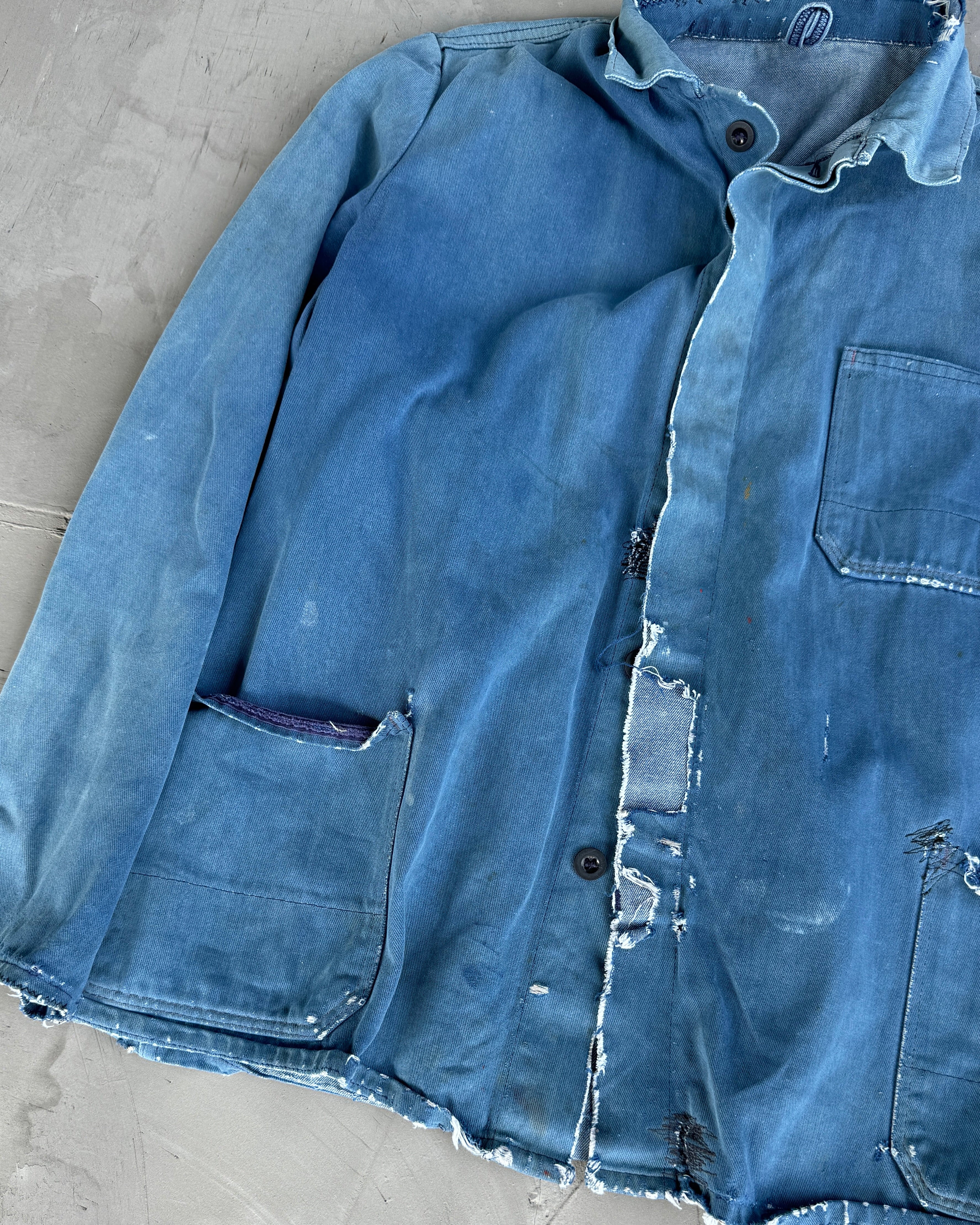 70'S DISTRESSED BLEACHED WORKERS JACKET - M/L