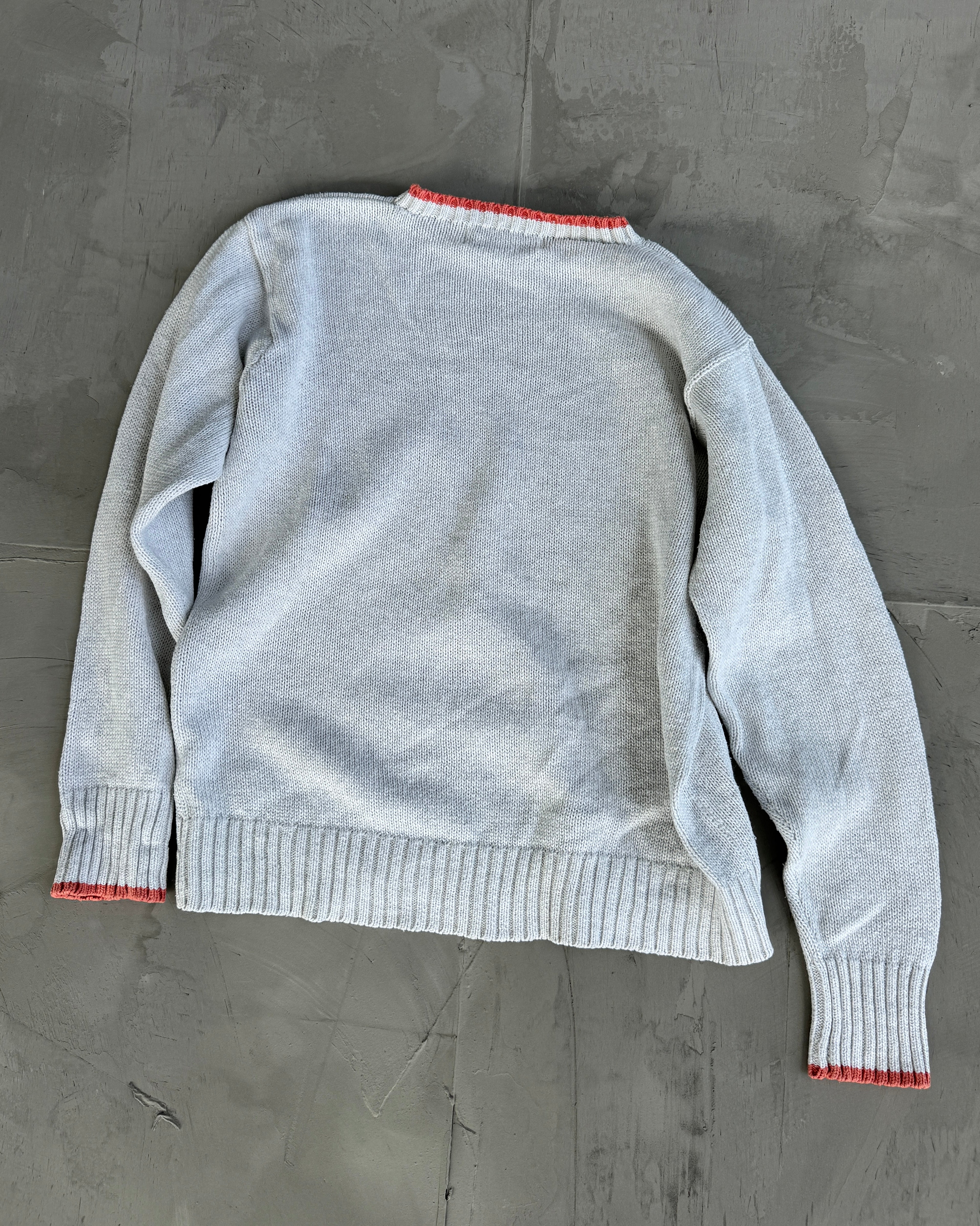 YVES SAINT LAURENT DIFFUSION HOMMES WHITE KNIT SWEATSHIRT - M