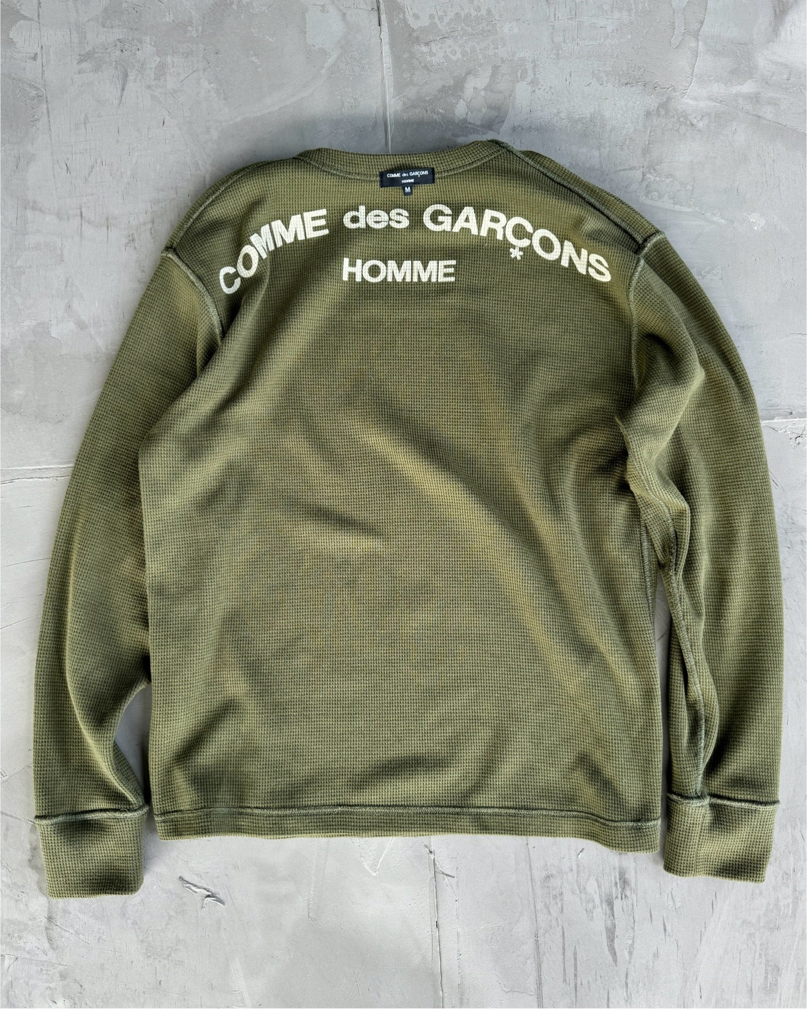 Comme Des Garçons Homme AW07 Logo Waffle Sweater - L