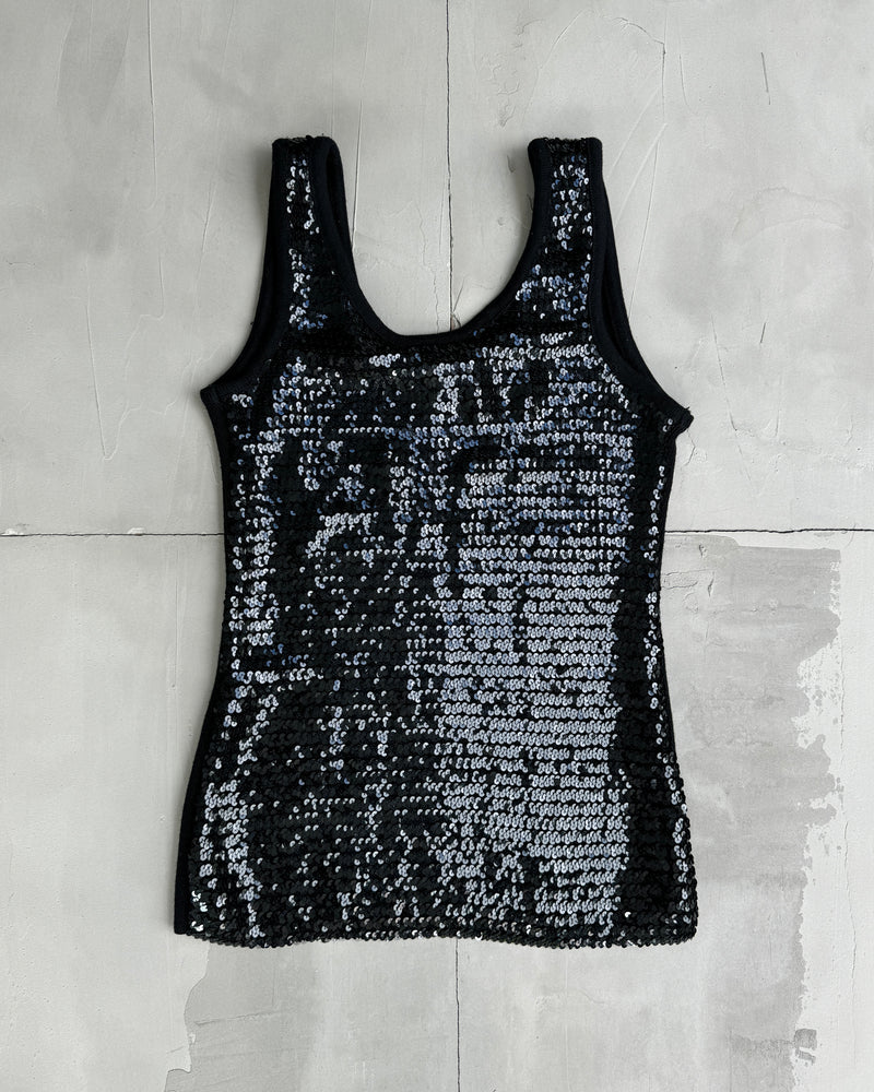 YVES SAINT LAURENT 90'S VARIATION SEQUIN VEST TOP - L