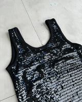 YVES SAINT LAURENT 90'S VARIATION SEQUIN VEST TOP - L