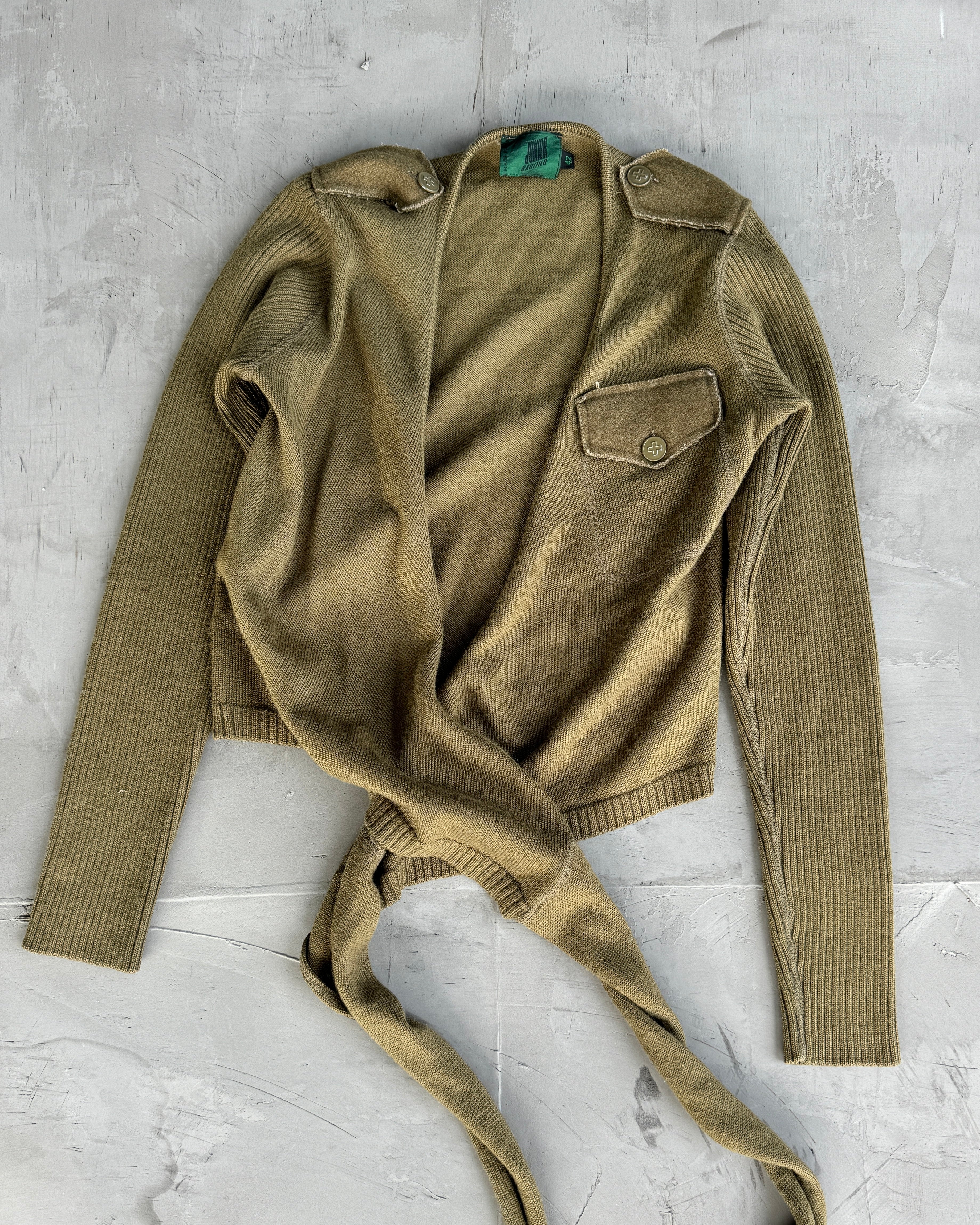 Jean‑Paul Gaultier 1980's Wool Wrap Military Cardigan - M