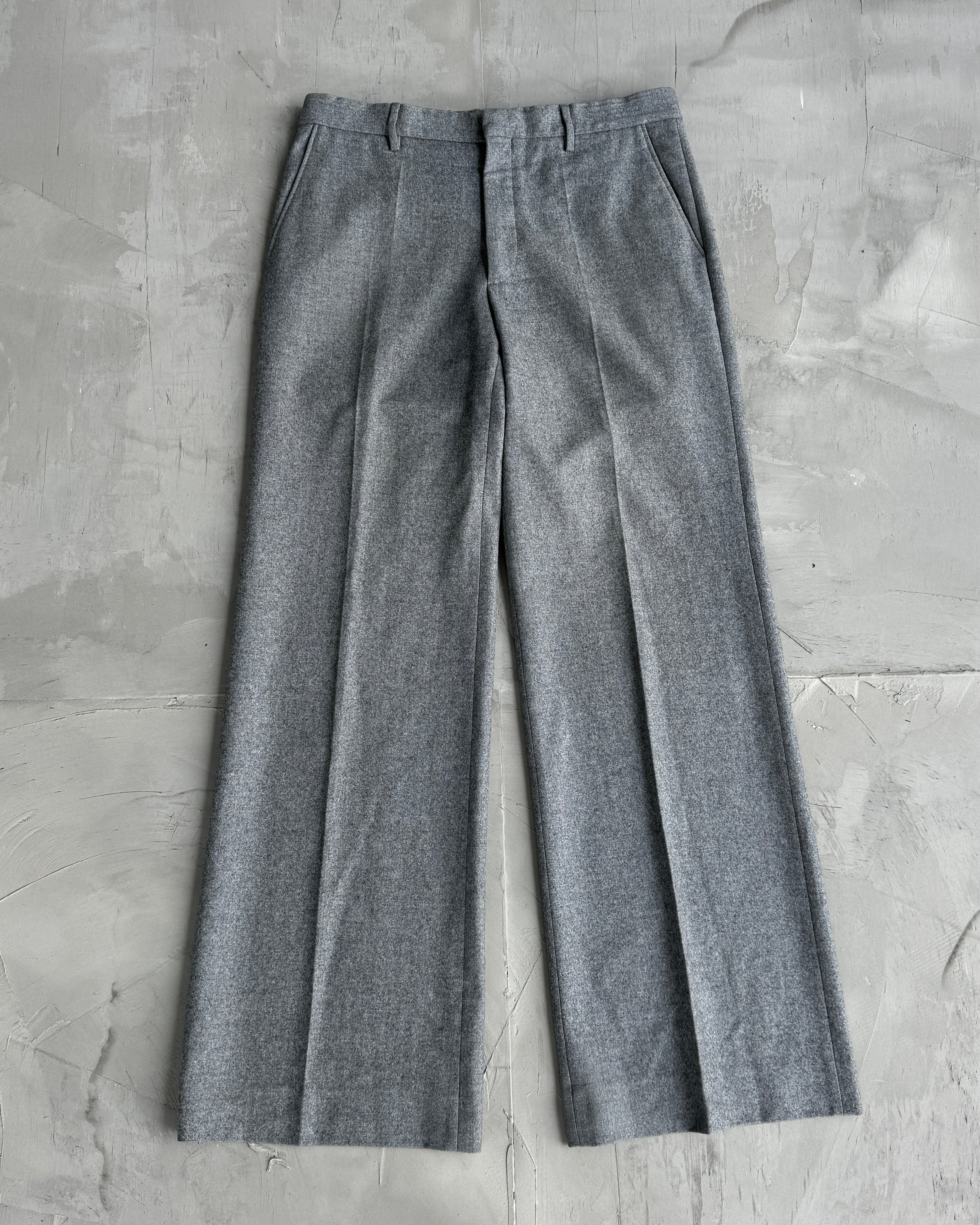 Miu Miu Wide Leg Grey Wool Suit Trousers - W30"