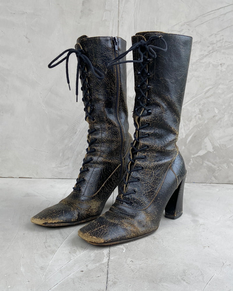 Miu miu best sale lace up boots