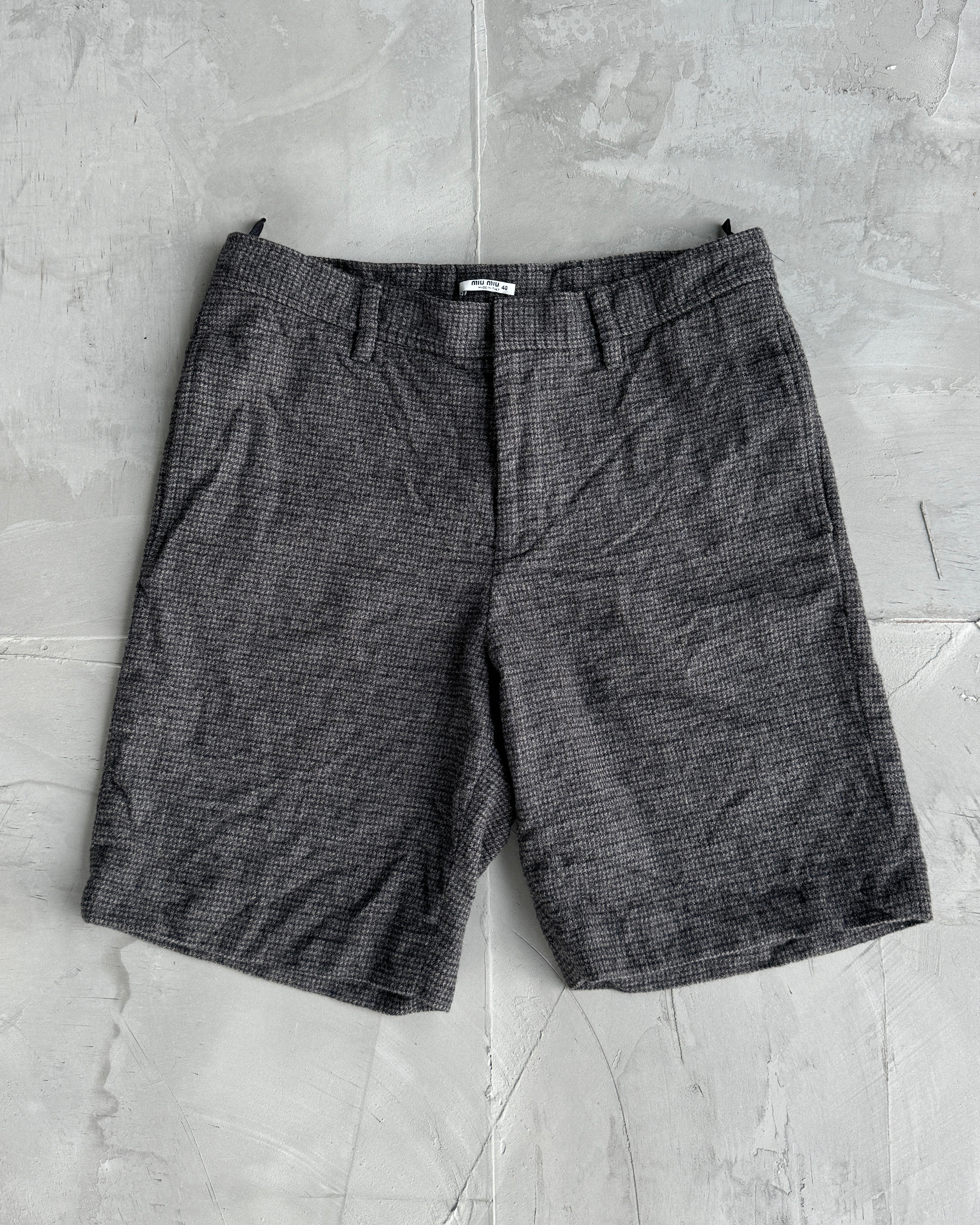 Miu Miu AW06 Plaid Check Wool Shorts - W29"