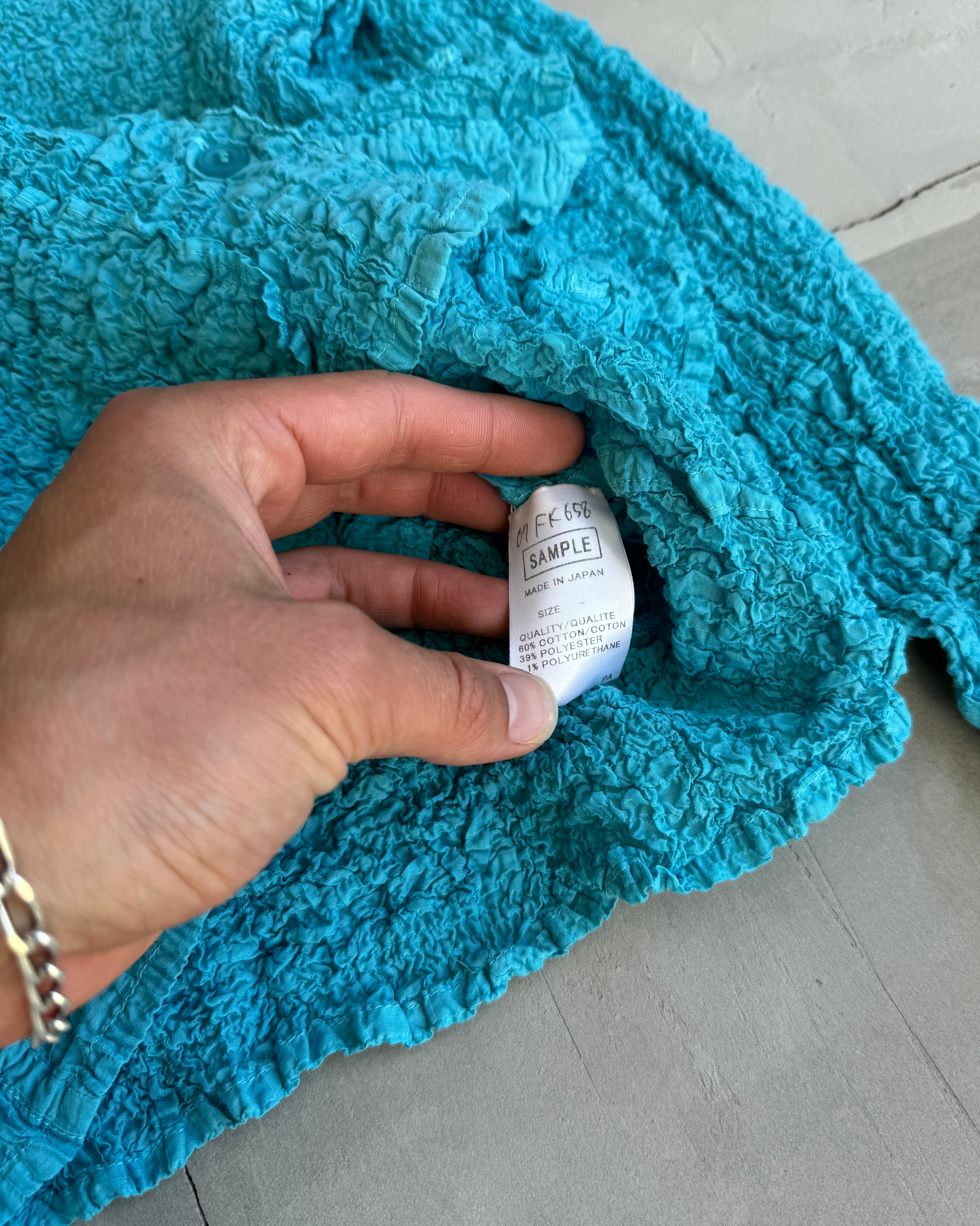 ISSEY MIYAKE SAMPLE PLEATED BUTTON UP CARDIGAN