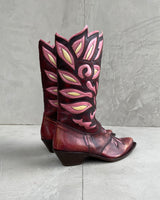 ROBERTO CAVALLI 00'S LEATHER COWBOY BOOTS - EU 39 / UK 6