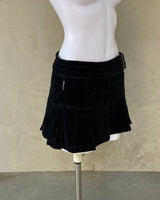 ARMANI JEANS VELVET PLEATED MINI SKIRT - S