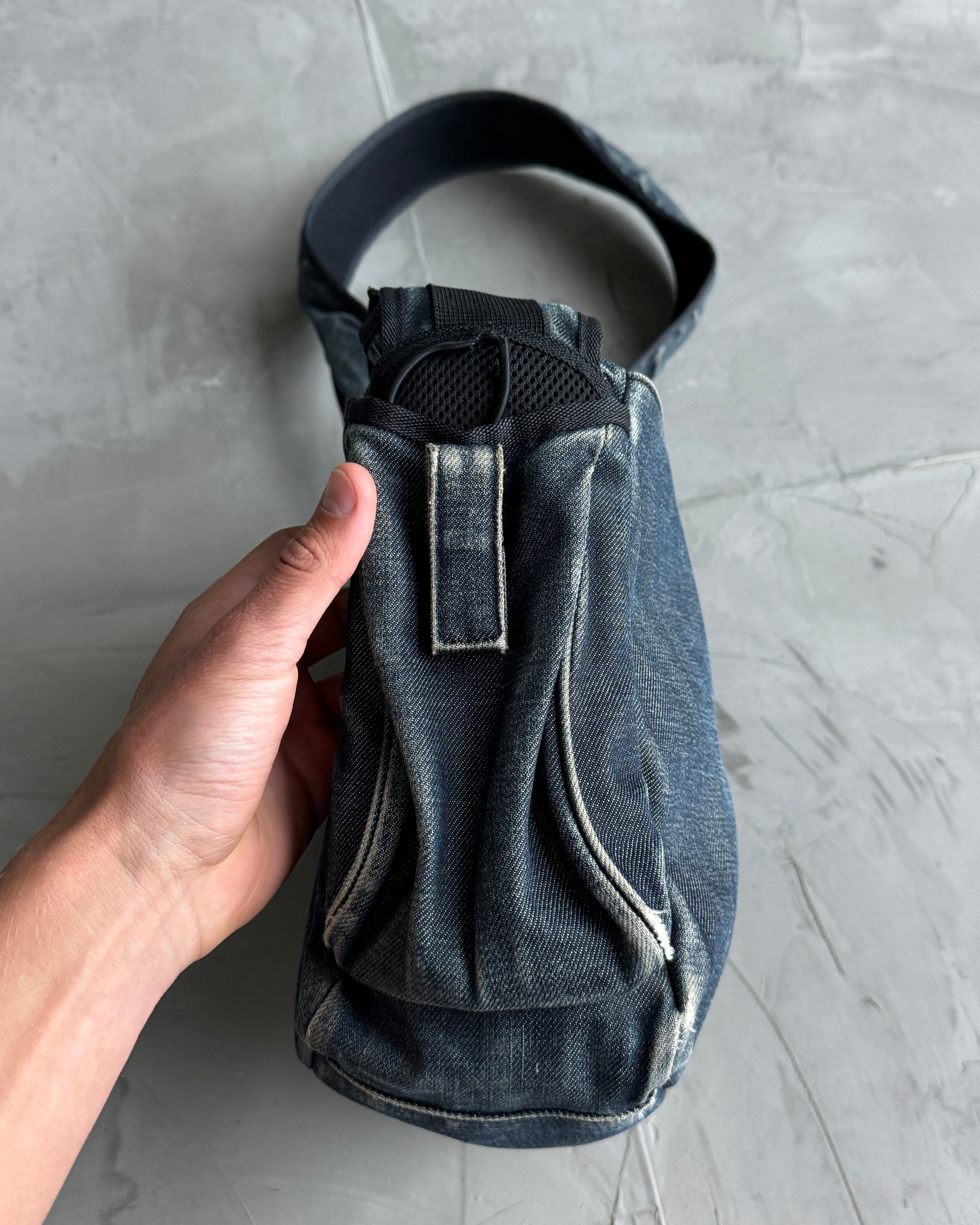 MIU MIU BLUE DENIM CROSS BODY SIDE BAG