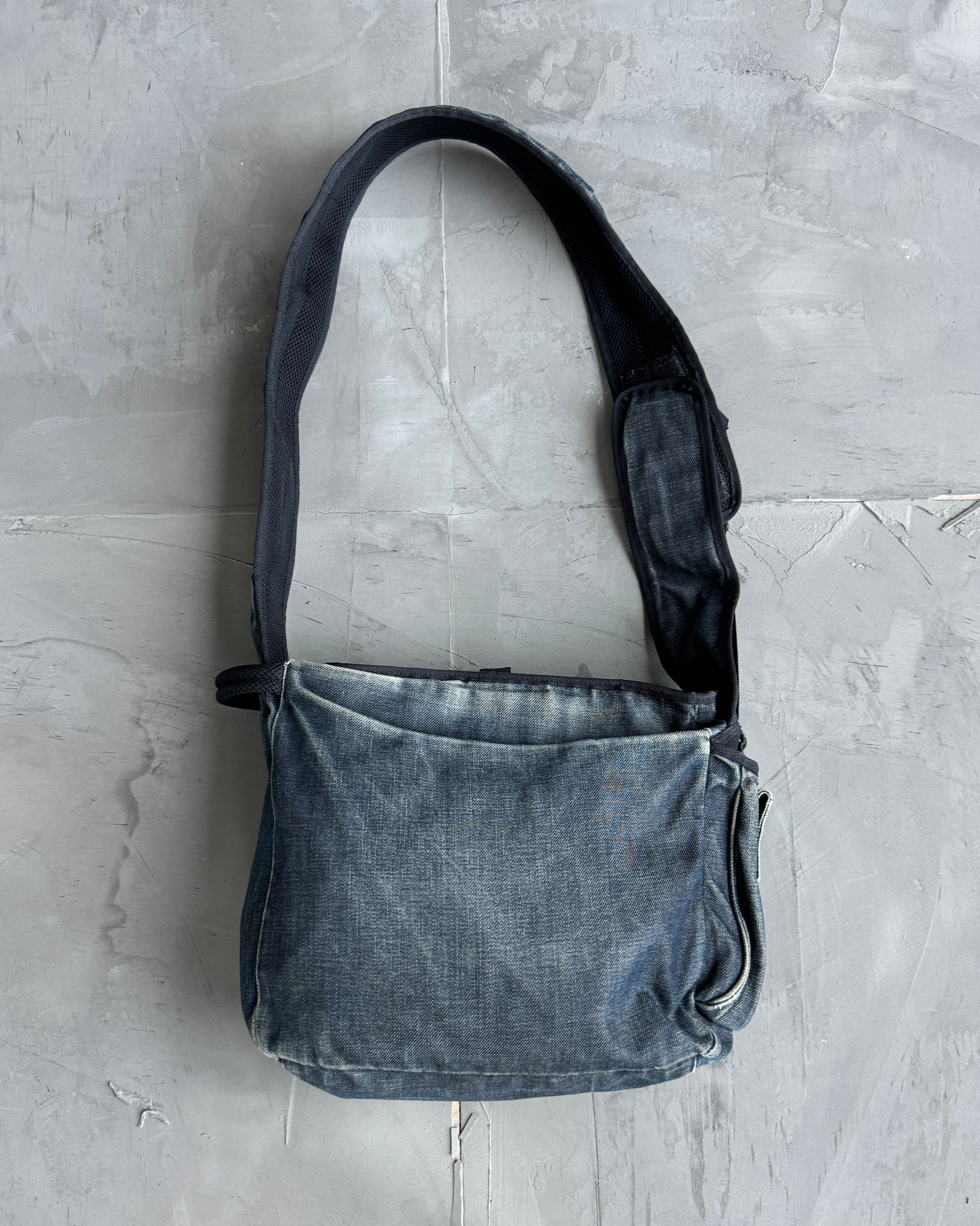 MIU MIU BLUE DENIM CROSS BODY SIDE BAG