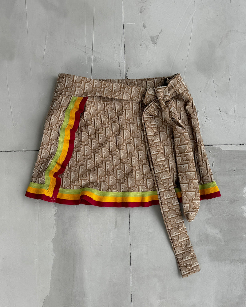 CHRISTIAN DIOR BY GALLIANO 2004 RASTA WRAP SKIRT - S