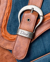 DIOR 2000'S DENIM & LEATHER GAUCHO SADDDLE BAG