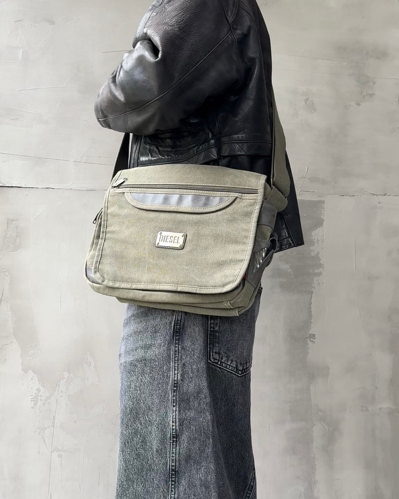 DIESEL 2000'S LARGE CANVAS CROSS BODY BAG