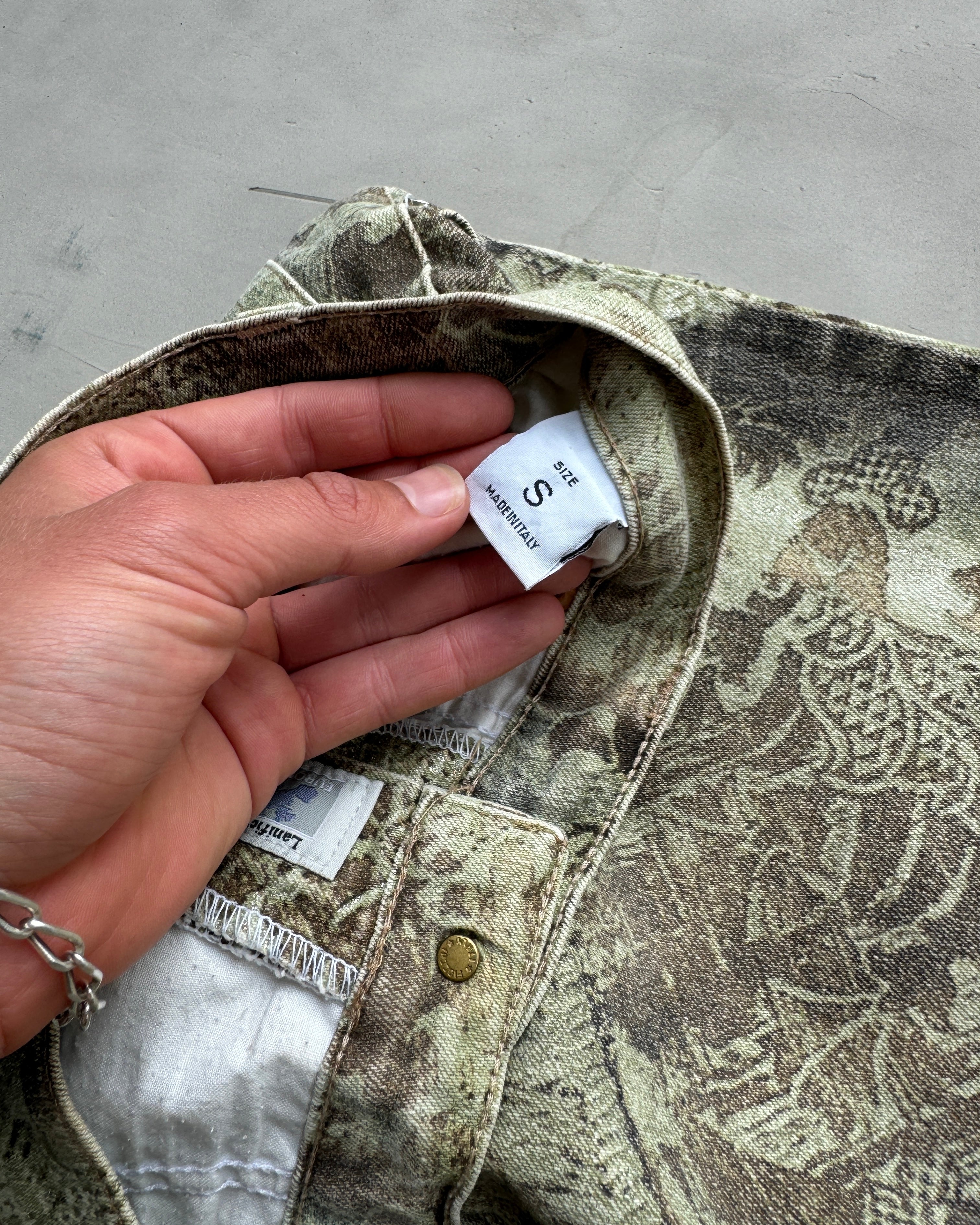 ROBERTO CAVALLI STRAIGHT LEG GRAPHIC PRINTED JEANS - S