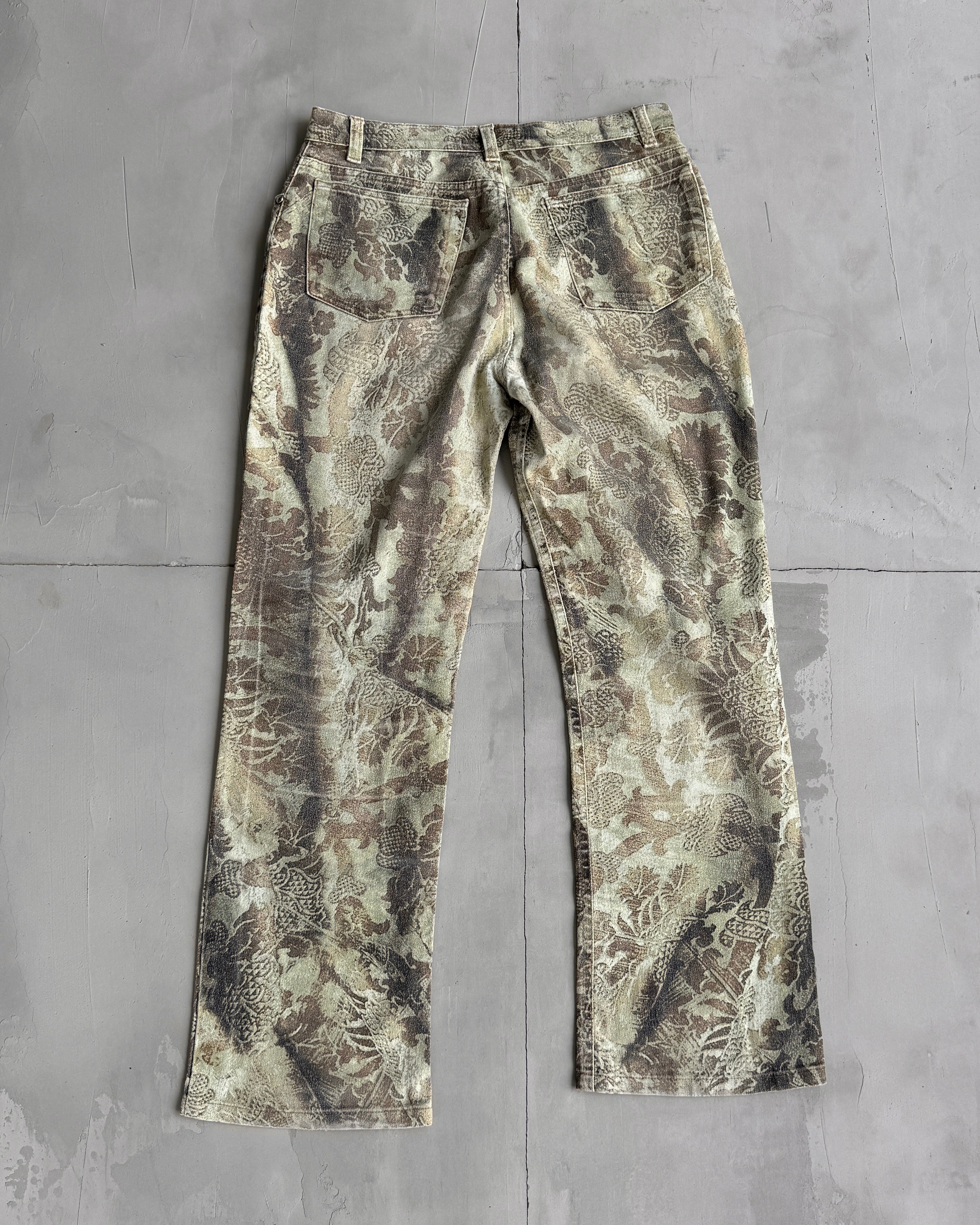 ROBERTO CAVALLI STRAIGHT LEG GRAPHIC PRINTED JEANS - S