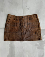 SKIN VALLEY PARIS LEATHER MINI SKIRT - M