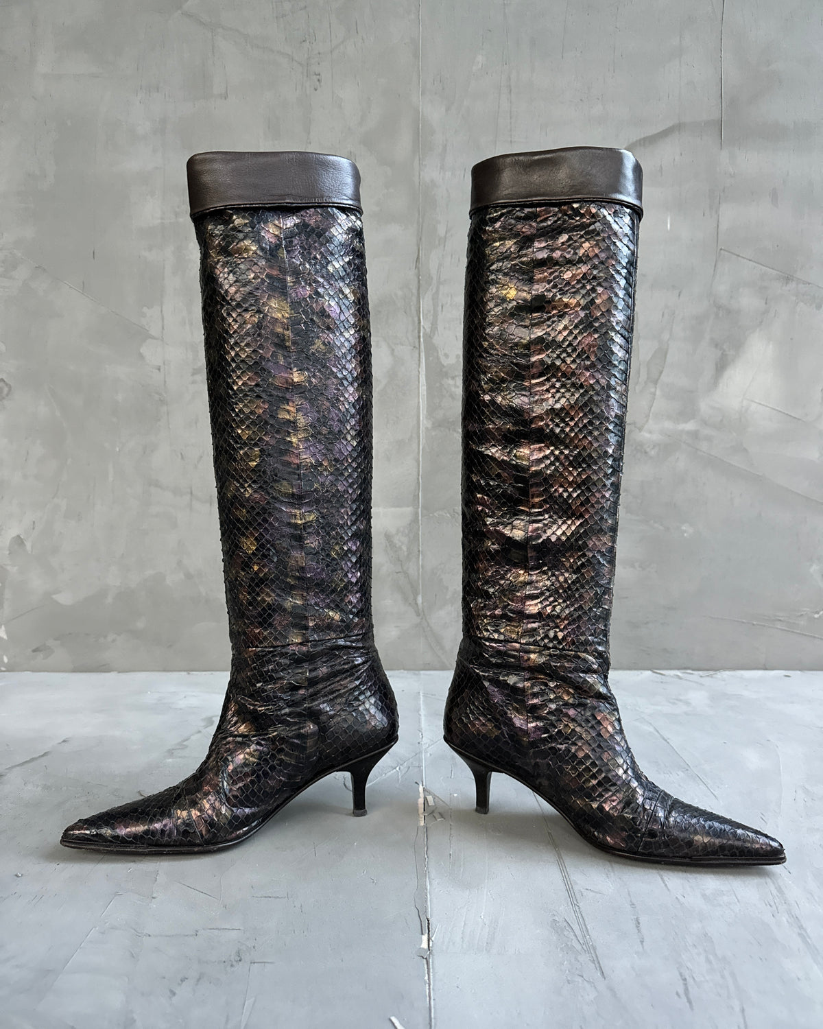 Gucci Python Tom Ford Gucci by Tom Ford 1997 Python Leather Boots - EU 36.5
