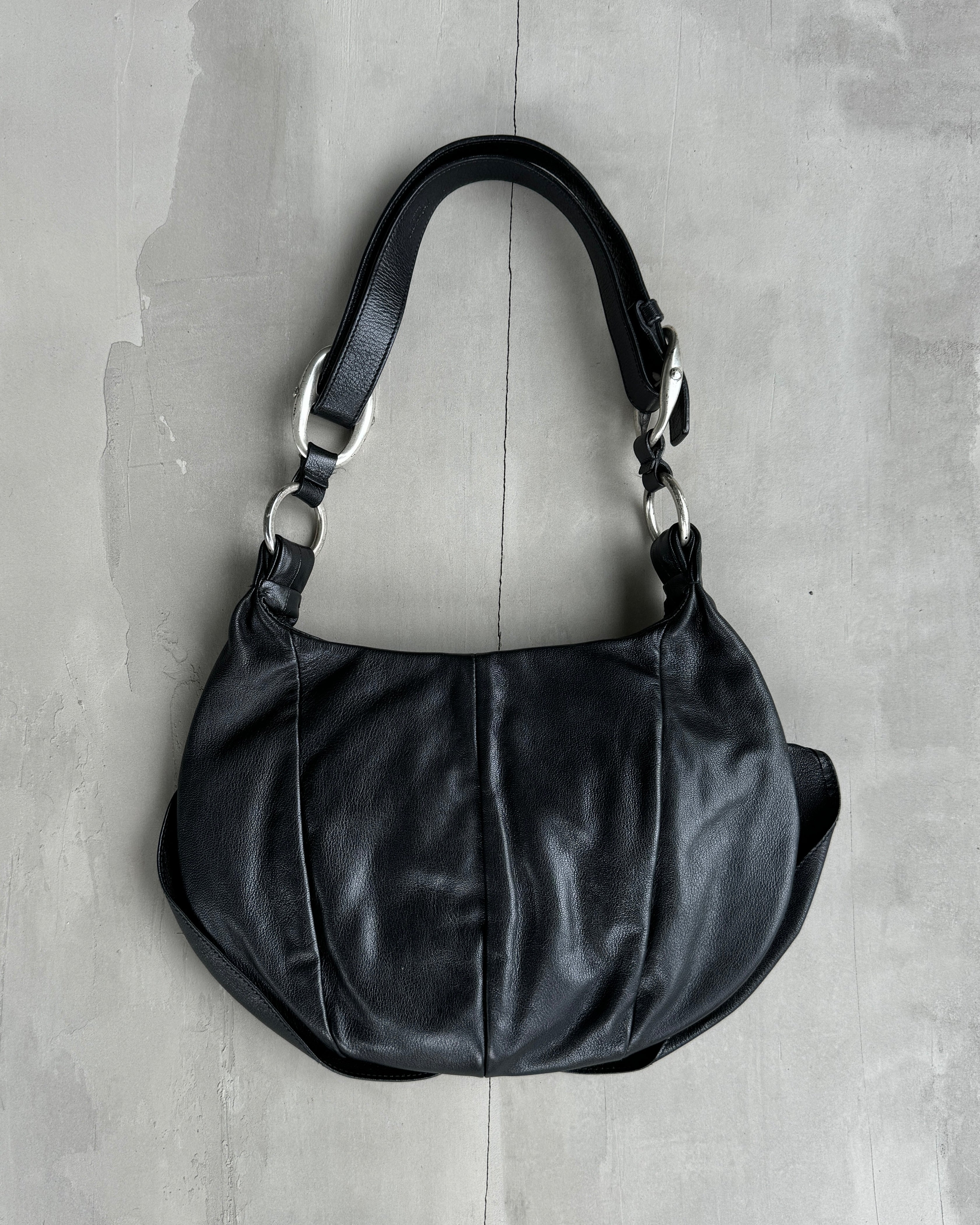 YVES SAINT LAURENT RIVE GAUCHE LEATHER FLOWER BAG