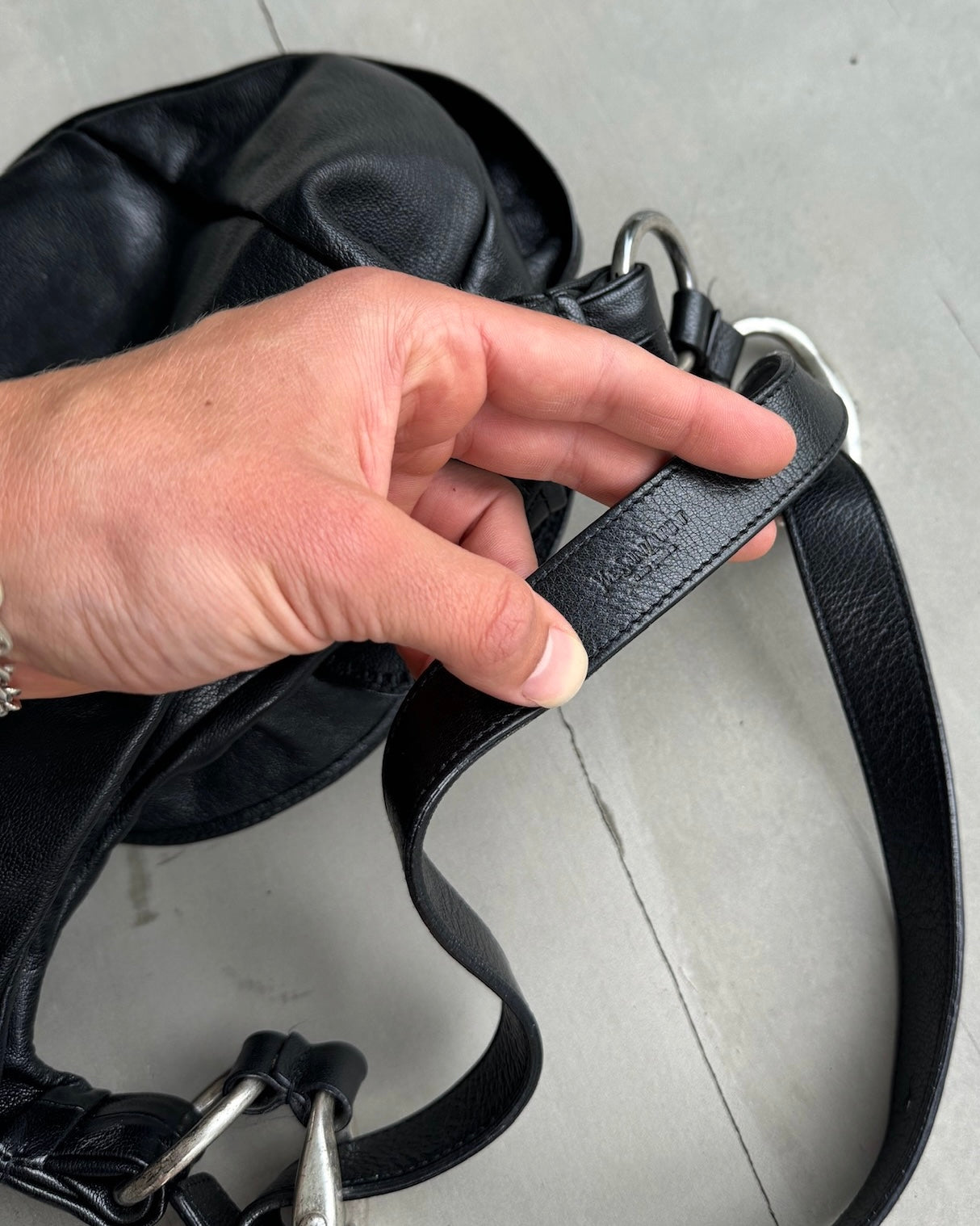 YVES SAINT LAURENT RIVE GAUCHE LEATHER FLOWER BAG