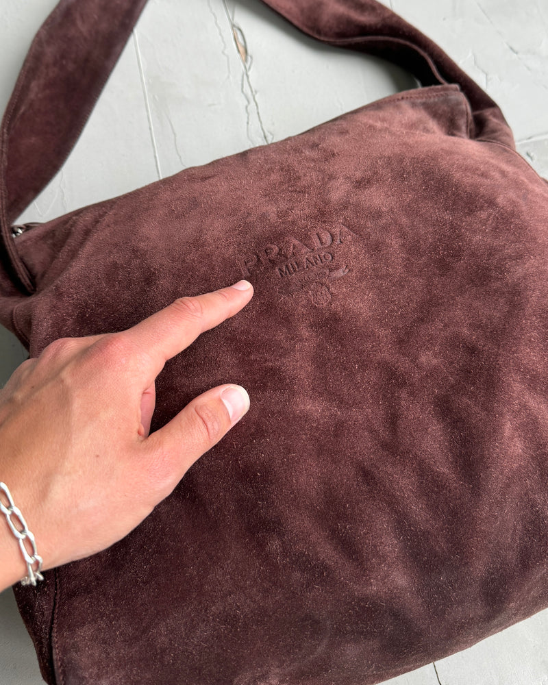 Prada Suede Leather Hobo Bag