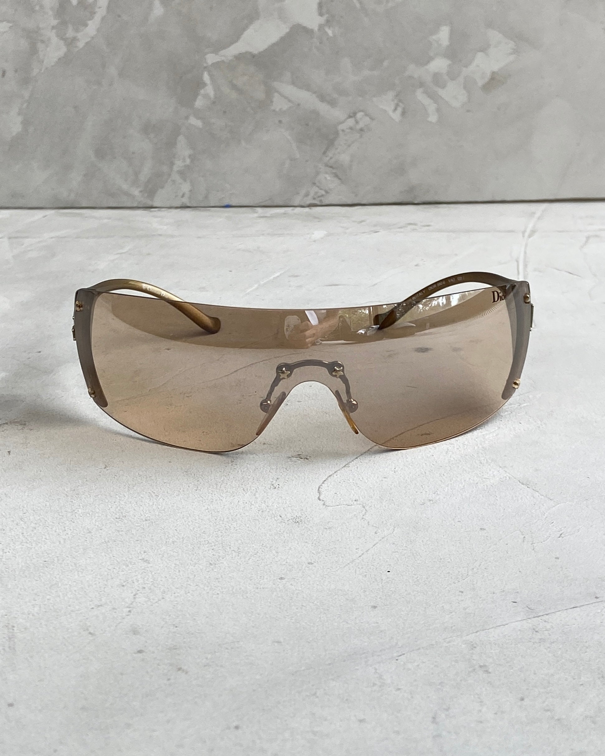 DIOR SKI 6 BROWN WRAP AROUND SUNGLASSES