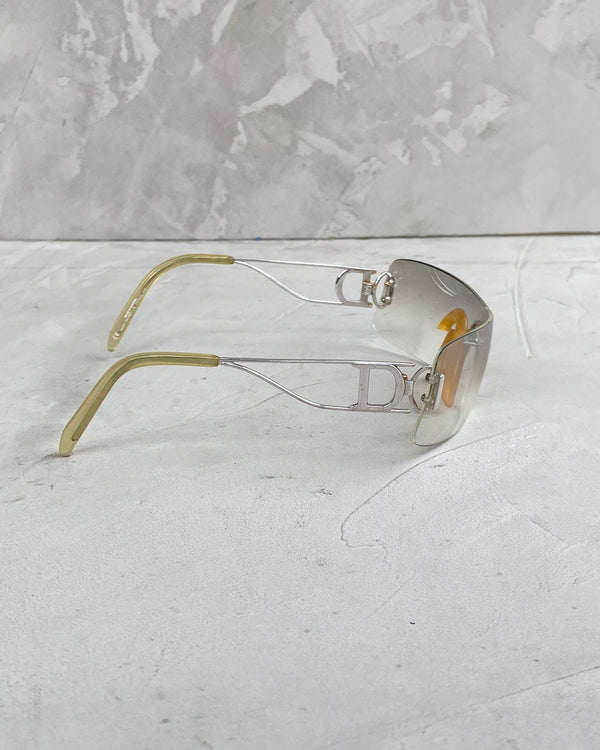 DIOR "MISS DIORELLA" WRAP AROUND CLEAR SUNGLASSES