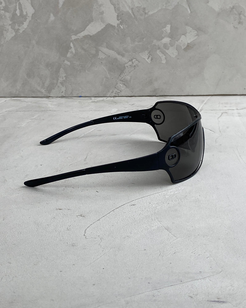 DIOR 2000'S 'DIORGO' WRAP BLACK SUNGLASSES