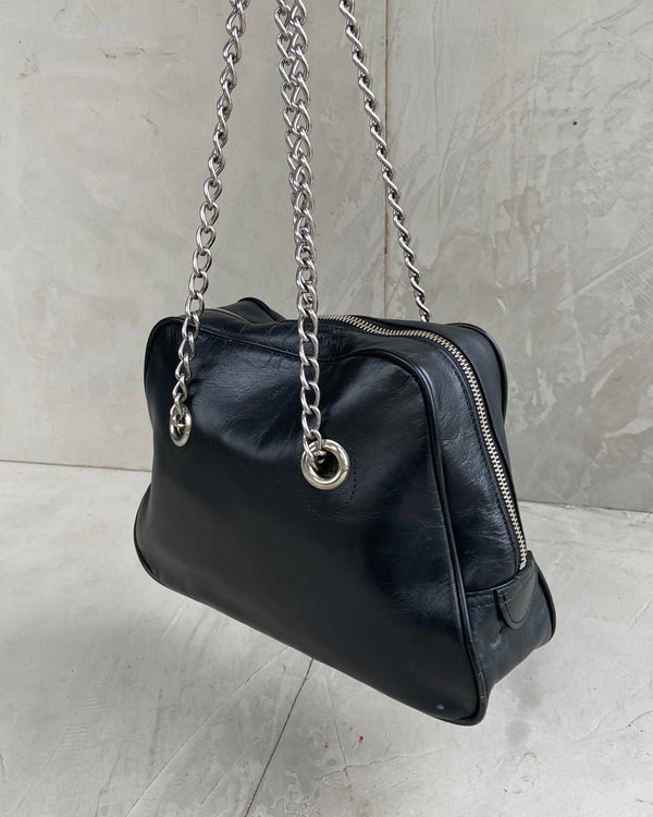 COMME DES GARCONS BLACK LEATHER SHOULDER BAG