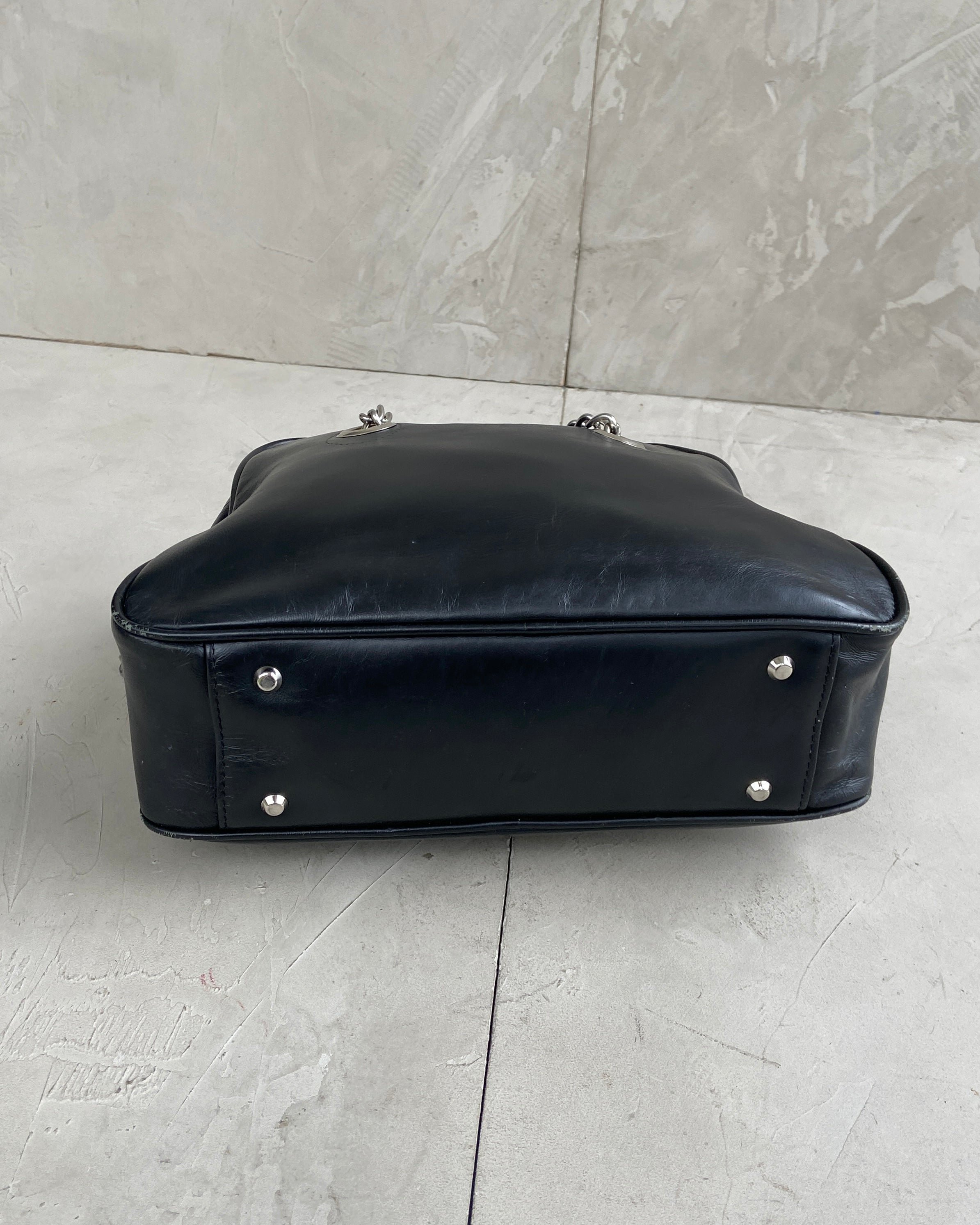 COMME DES GARCONS BLACK LEATHER SHOULDER BAG