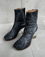 MAISON MARTIN MARGIELA LEATHER & LUCITE HEEL TABI BOOTS - EU 37.5