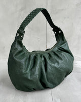 OAKWOOD GREEN LEATHER HOBO SHOULDER BAG