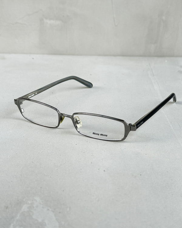 MIU MIU CLEAR LENS SILVER BAYONETTA EYE GLASSES