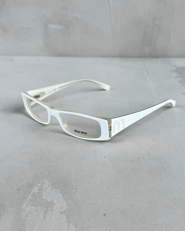 MIU MIU CLEAR LENS WHITE BAYONETTA EYE GLASSES