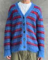 Marni Blue and Red Mohair Cardigan – L/XL