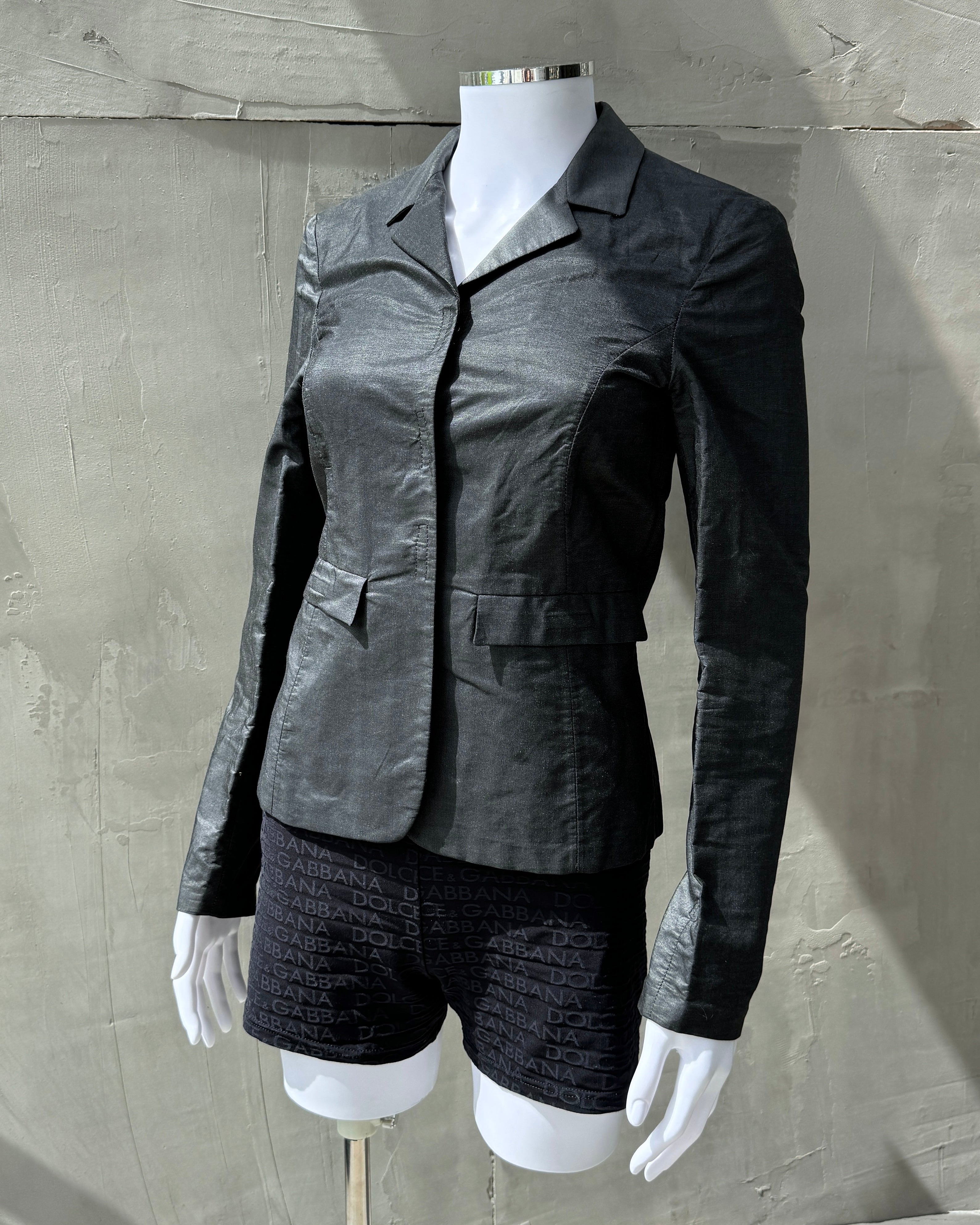 PRADA LIGHTWEIGHT DENIM BLAZER JACKET - S