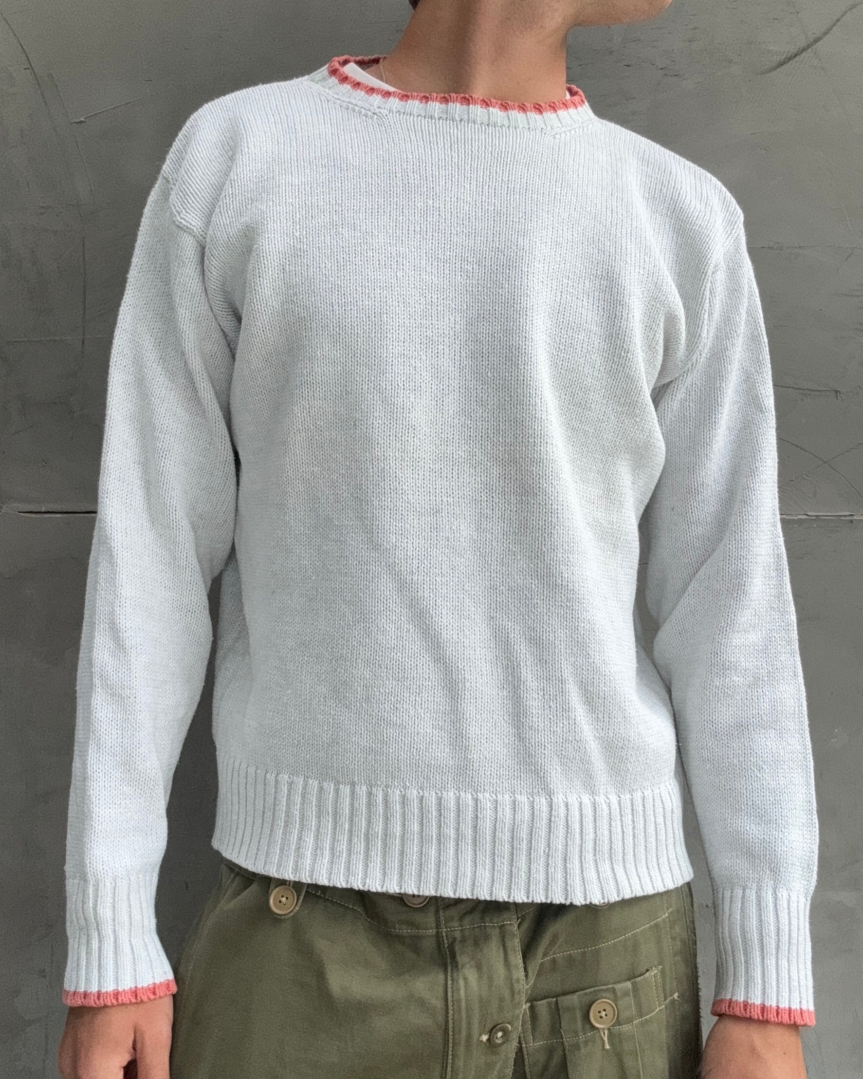 YVES SAINT LAURENT DIFFUSION HOMMES WHITE KNIT SWEATSHIRT - M
