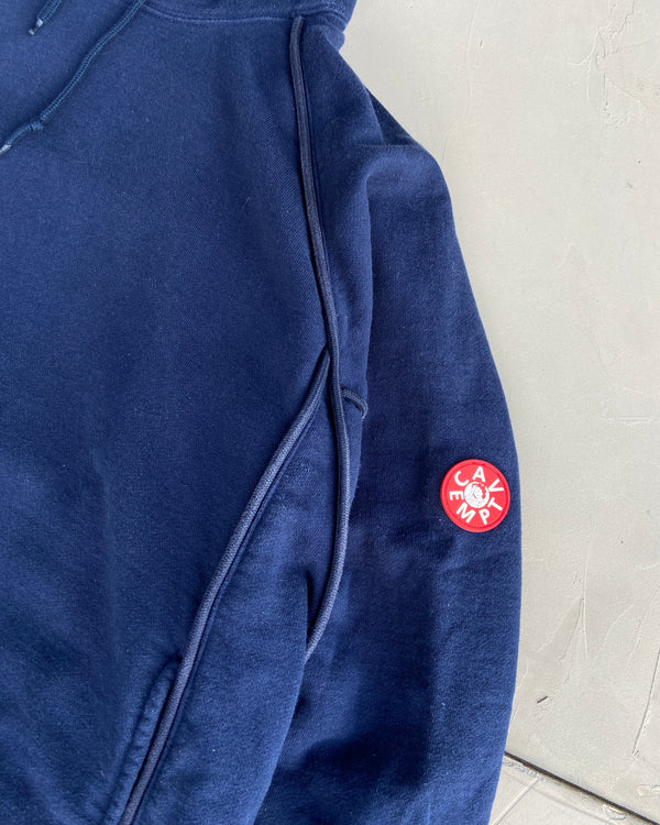 CAV EMPT HEAVYWEIGHT PIPED BLUE HOODIE - L