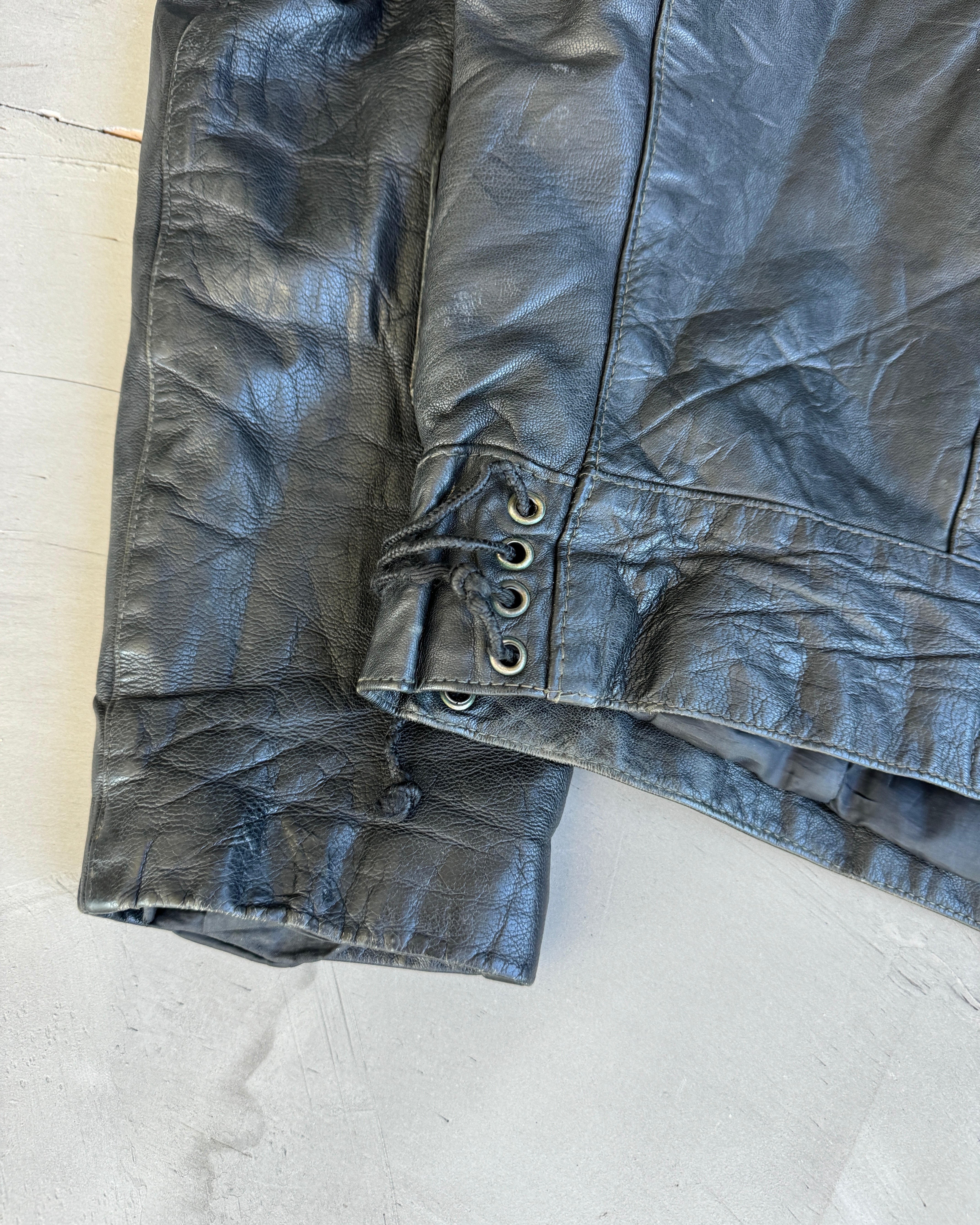 1980's Swedish Motocycle Dispatchers Asymmetric Leather Jacket