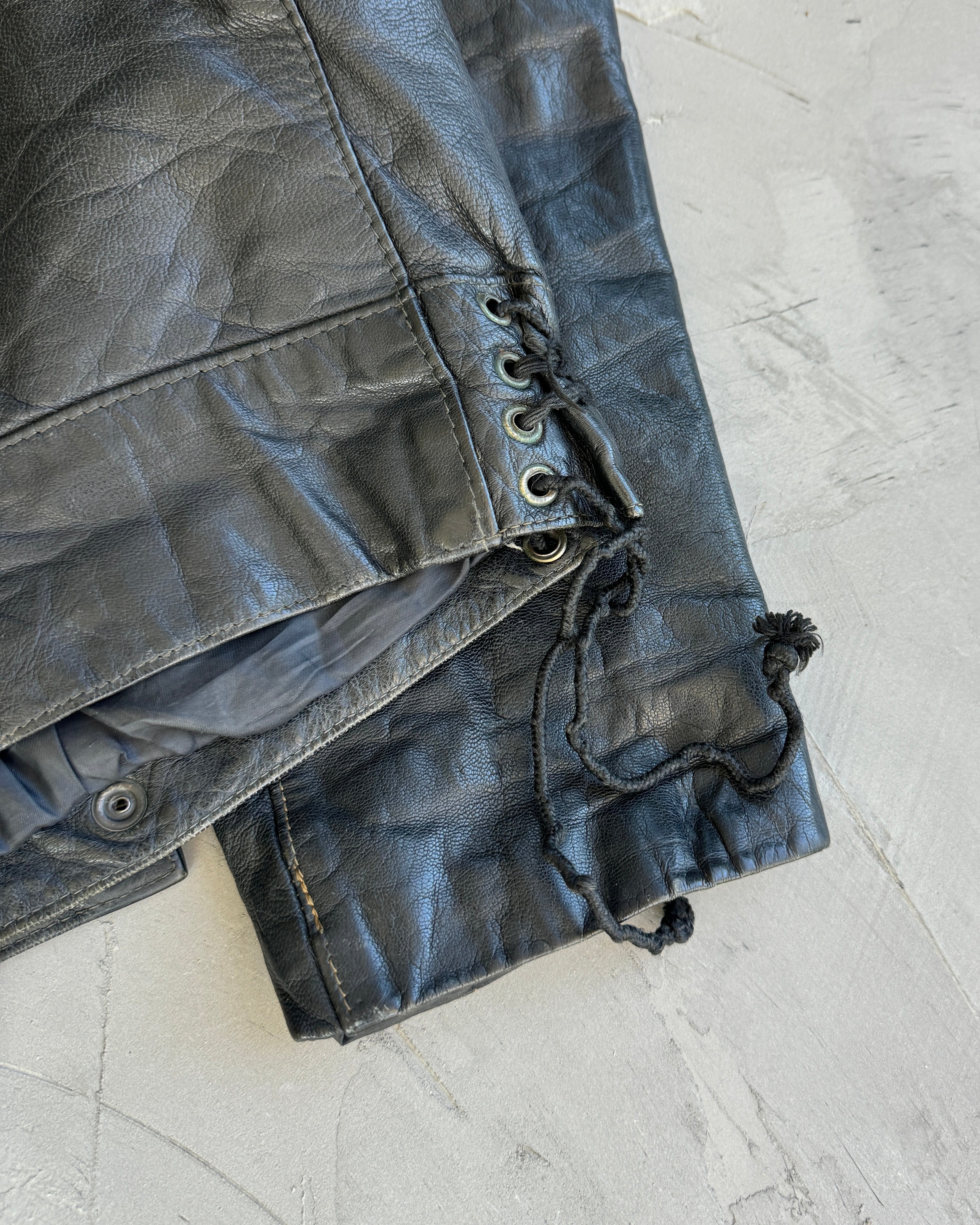 1980's Swedish Motocycle Dispatchers Asymmetric Leather Jacket