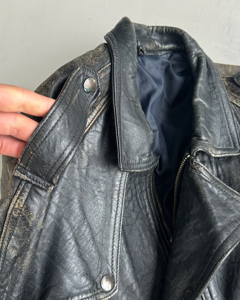 1980'S SWEDISH LEATHER MOTO JACKET