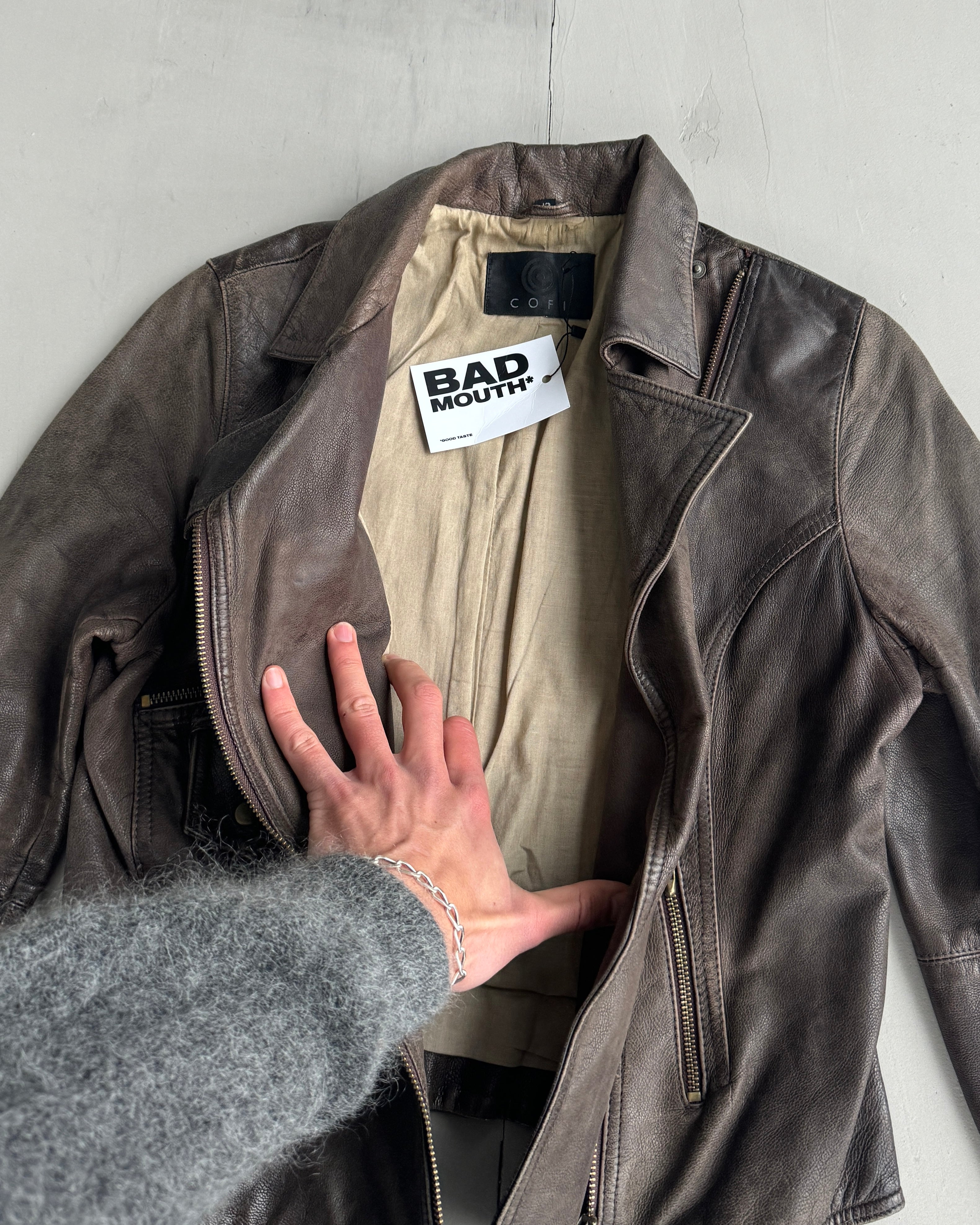 Cofi Asymmetric Leather Jacket