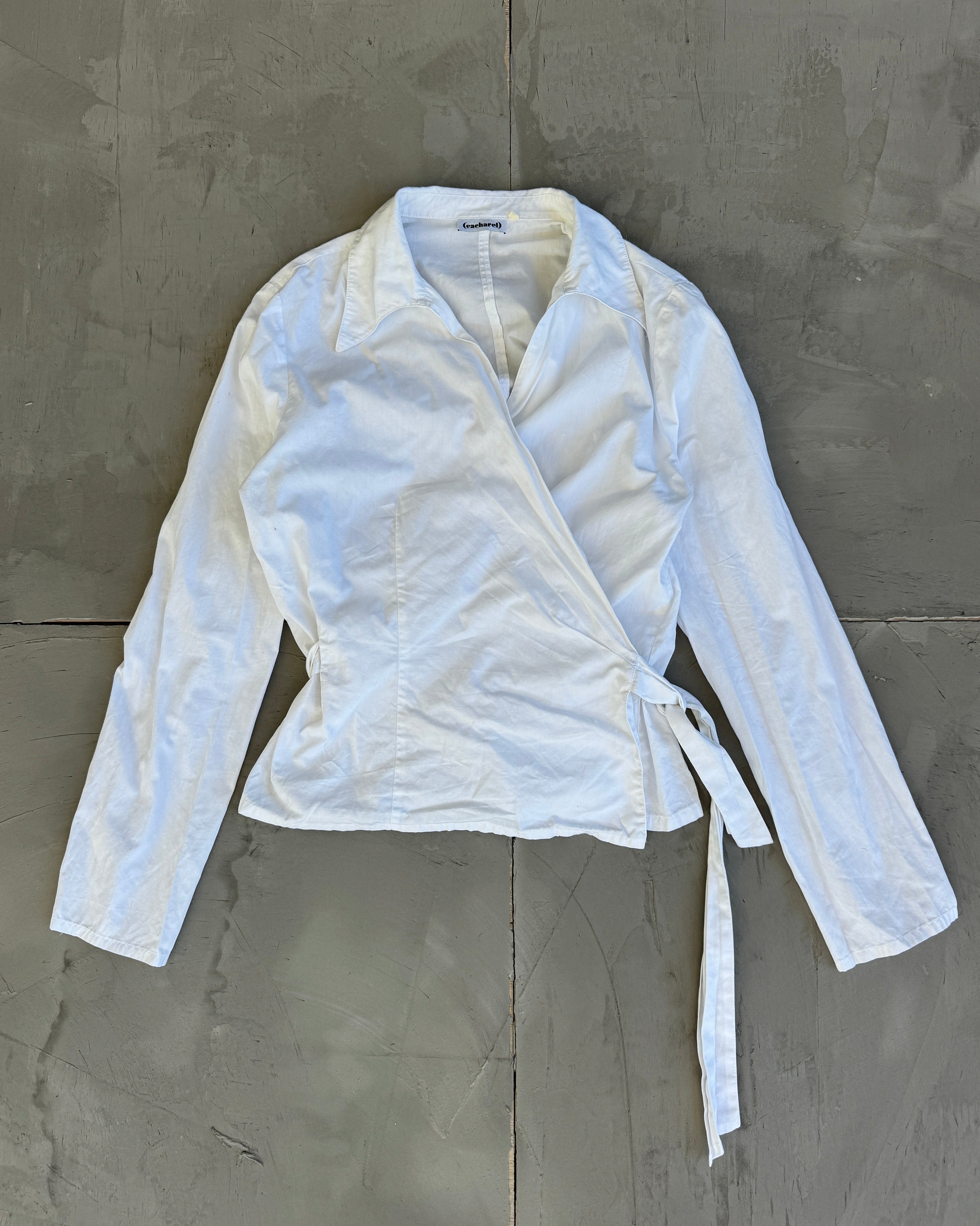 Cacharel Wrap Around White Shirt Top - S/M