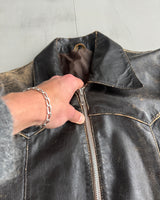 80'S WASHED LEATHER JACKET - S/M