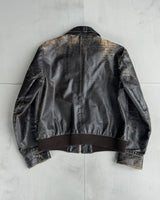 80'S WASHED LEATHER JACKET - S/M