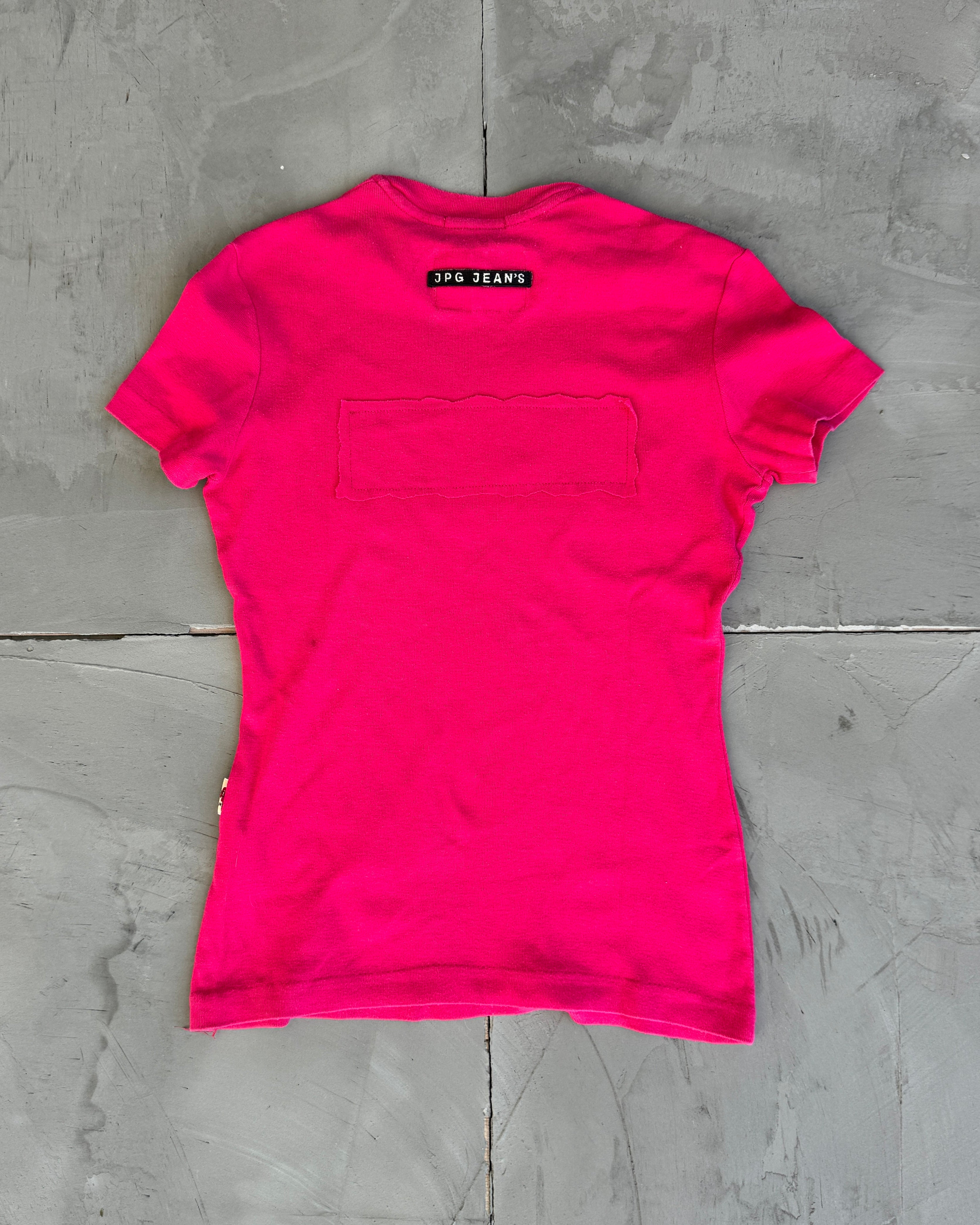 Jean-Paul Gaultier 'JPG Jeans' Pink Baby Tee - S