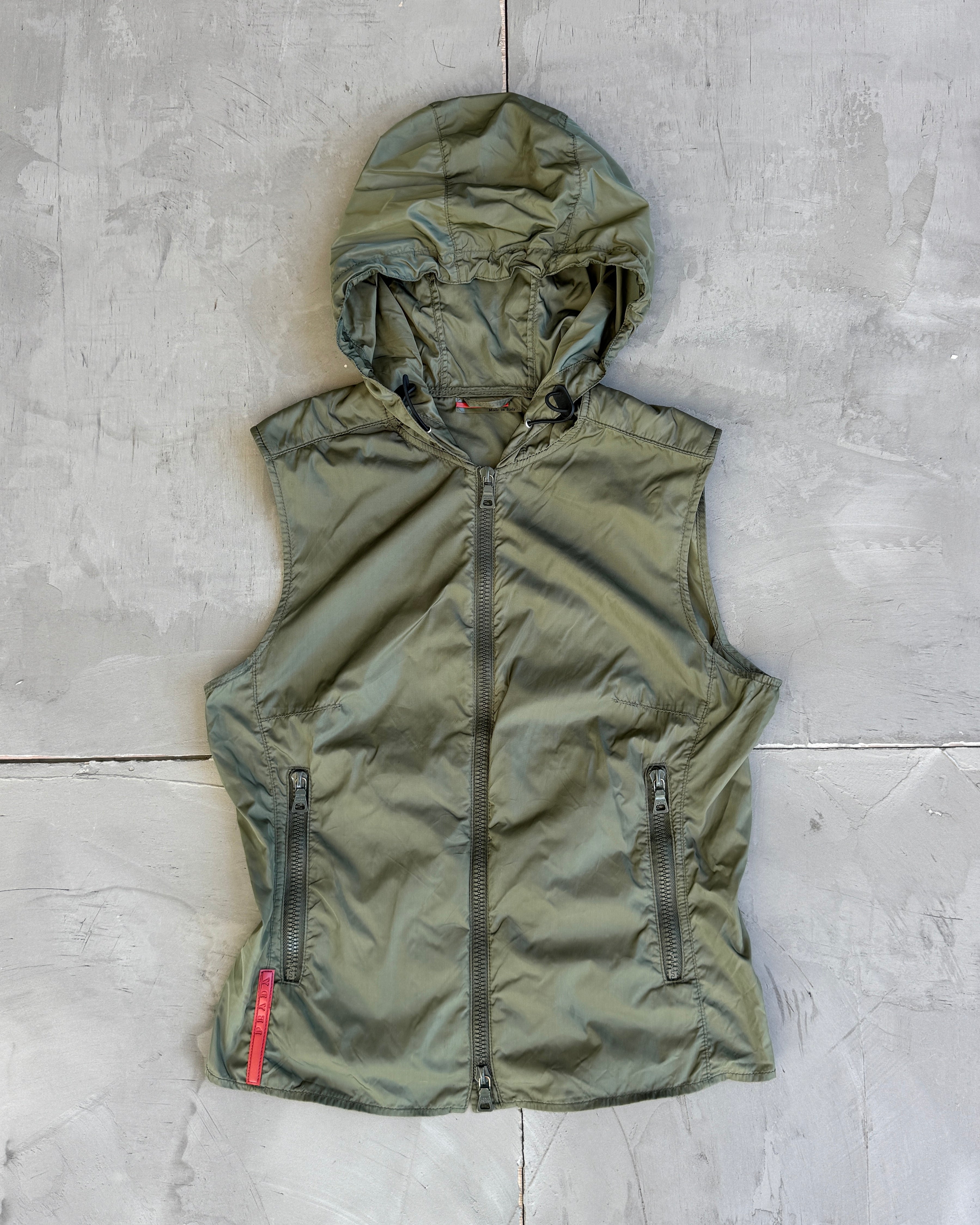 Prada Sport SS00 Nylon Hooded Vest - M