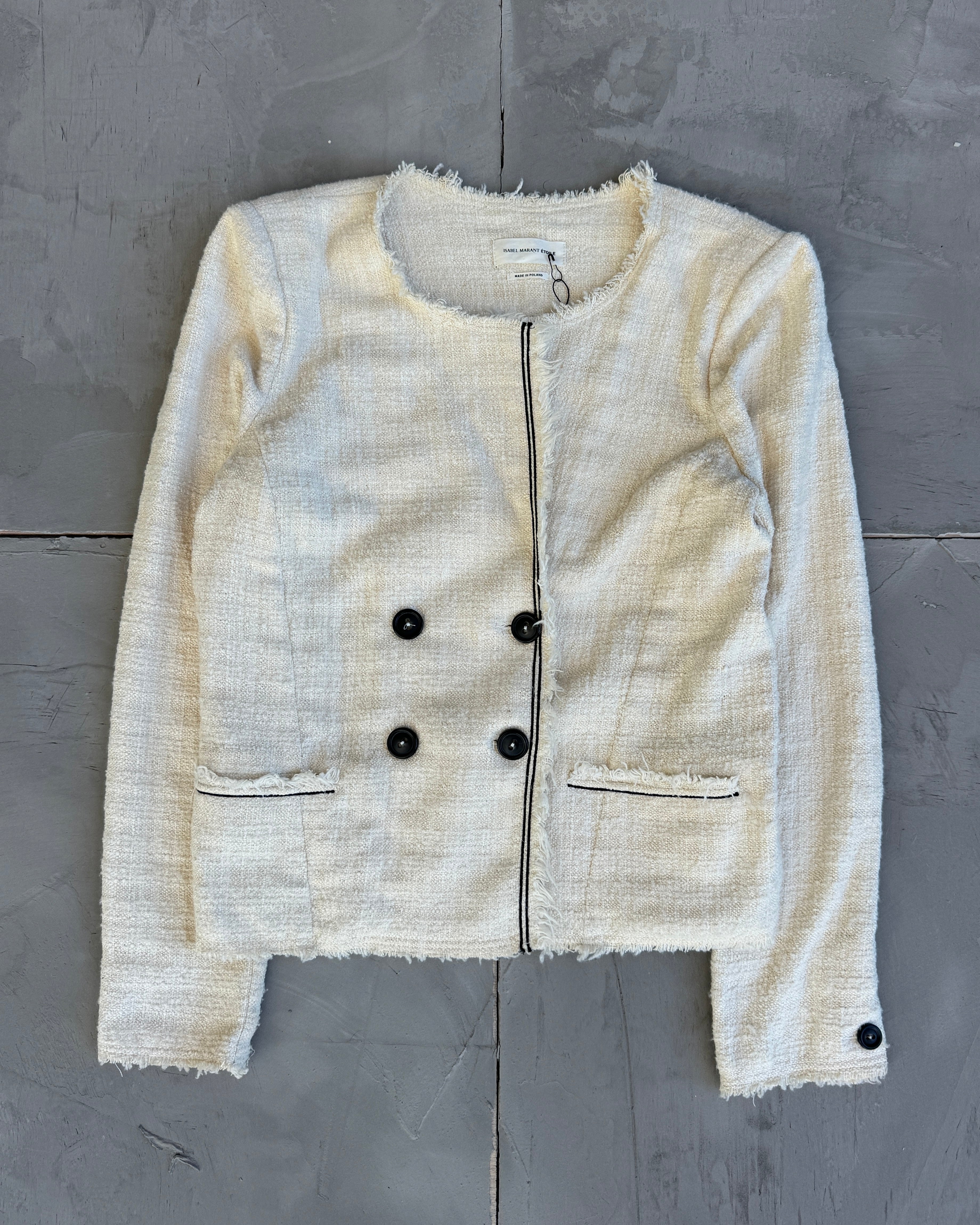 Isabel Marant Étoile Textured Cotton Asymmetric Jacket - L